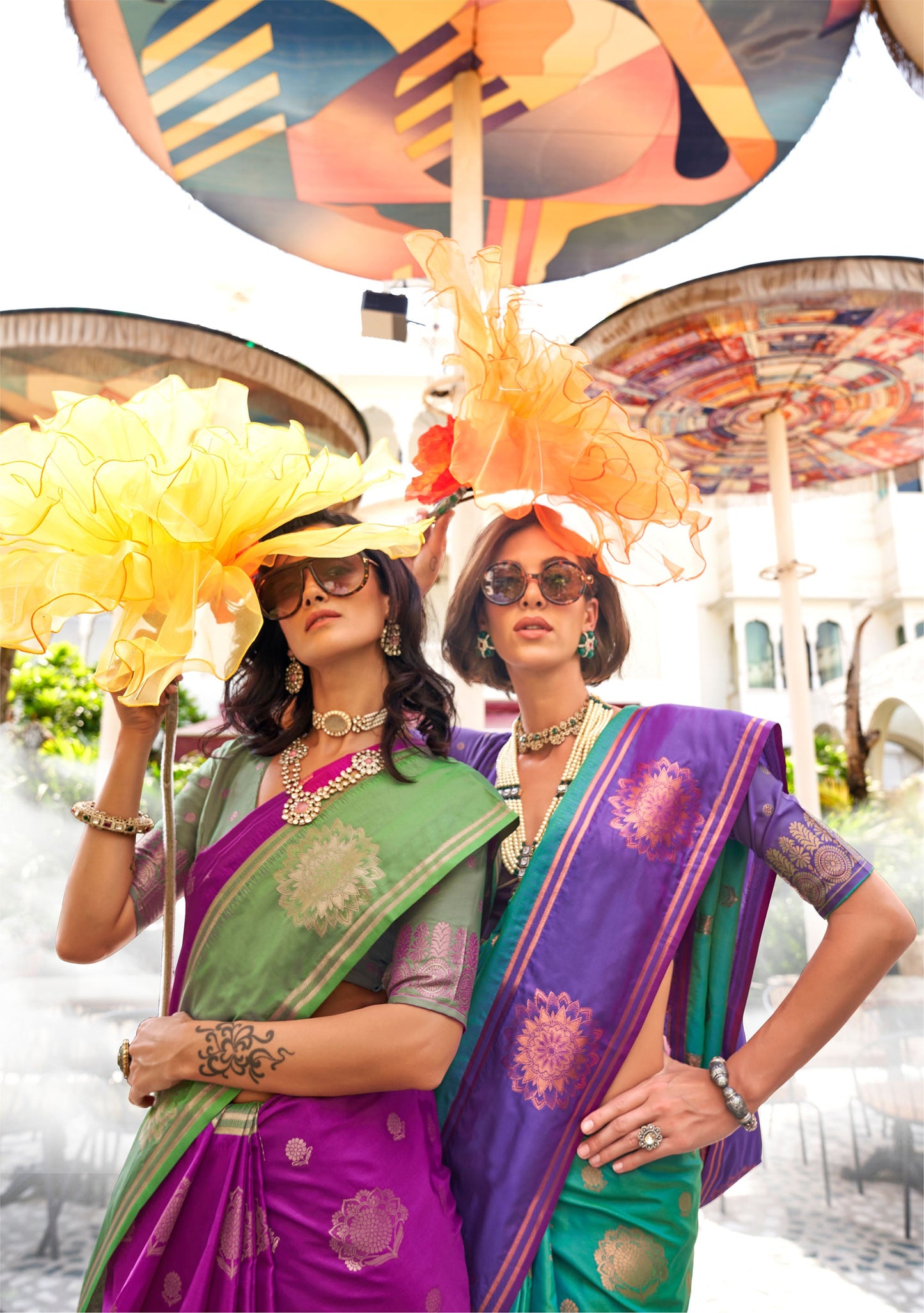 Purple Kshasha Two tone handloom saree