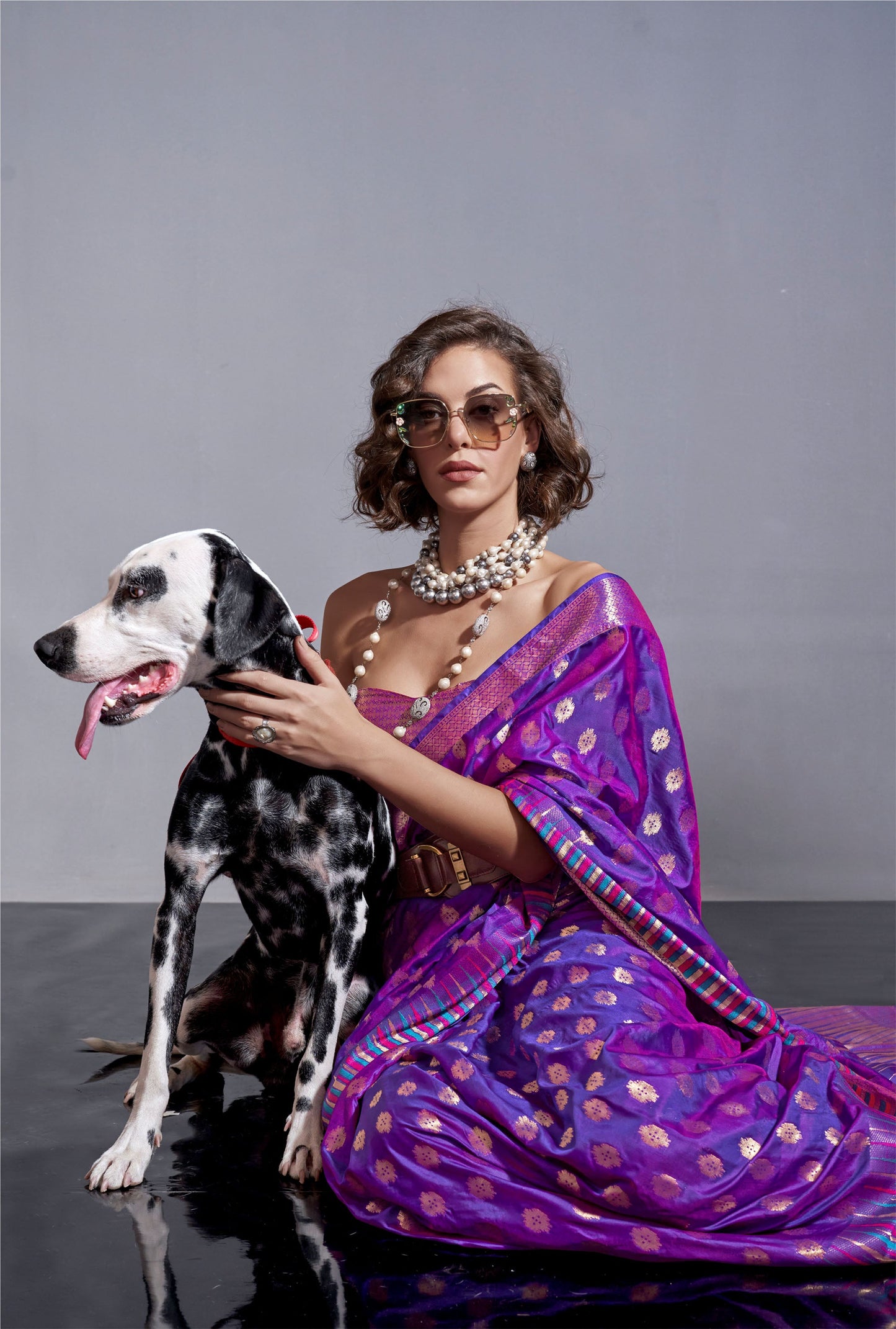 Royal Purple Kodai Handwoven Silk Saree