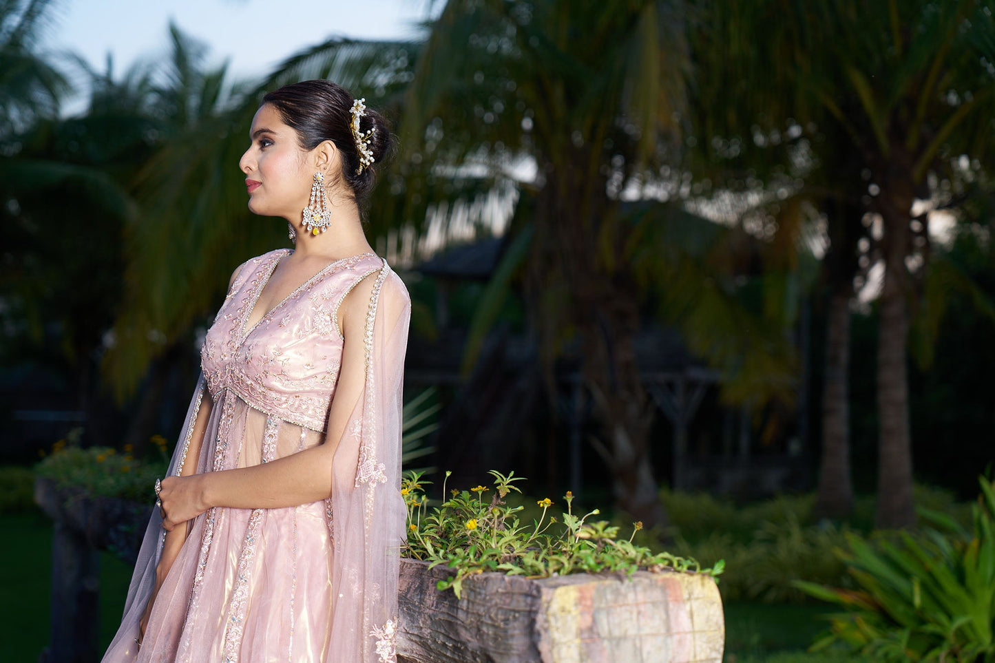 Peach Anarkali With Lehenga