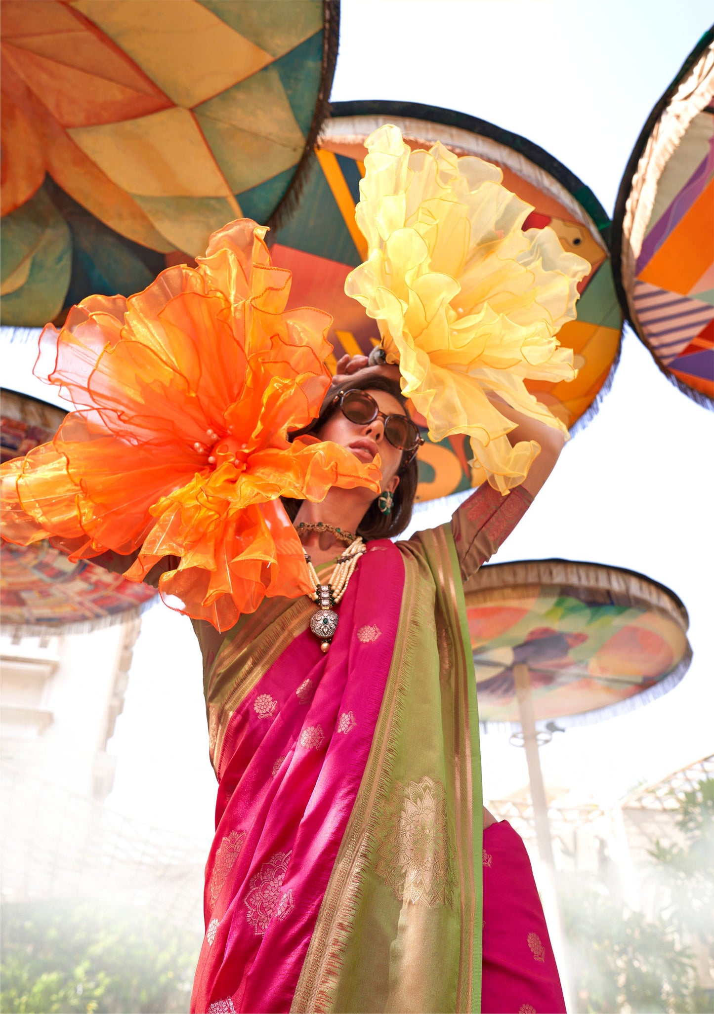 Pink Kshasha Two tone handloom saree