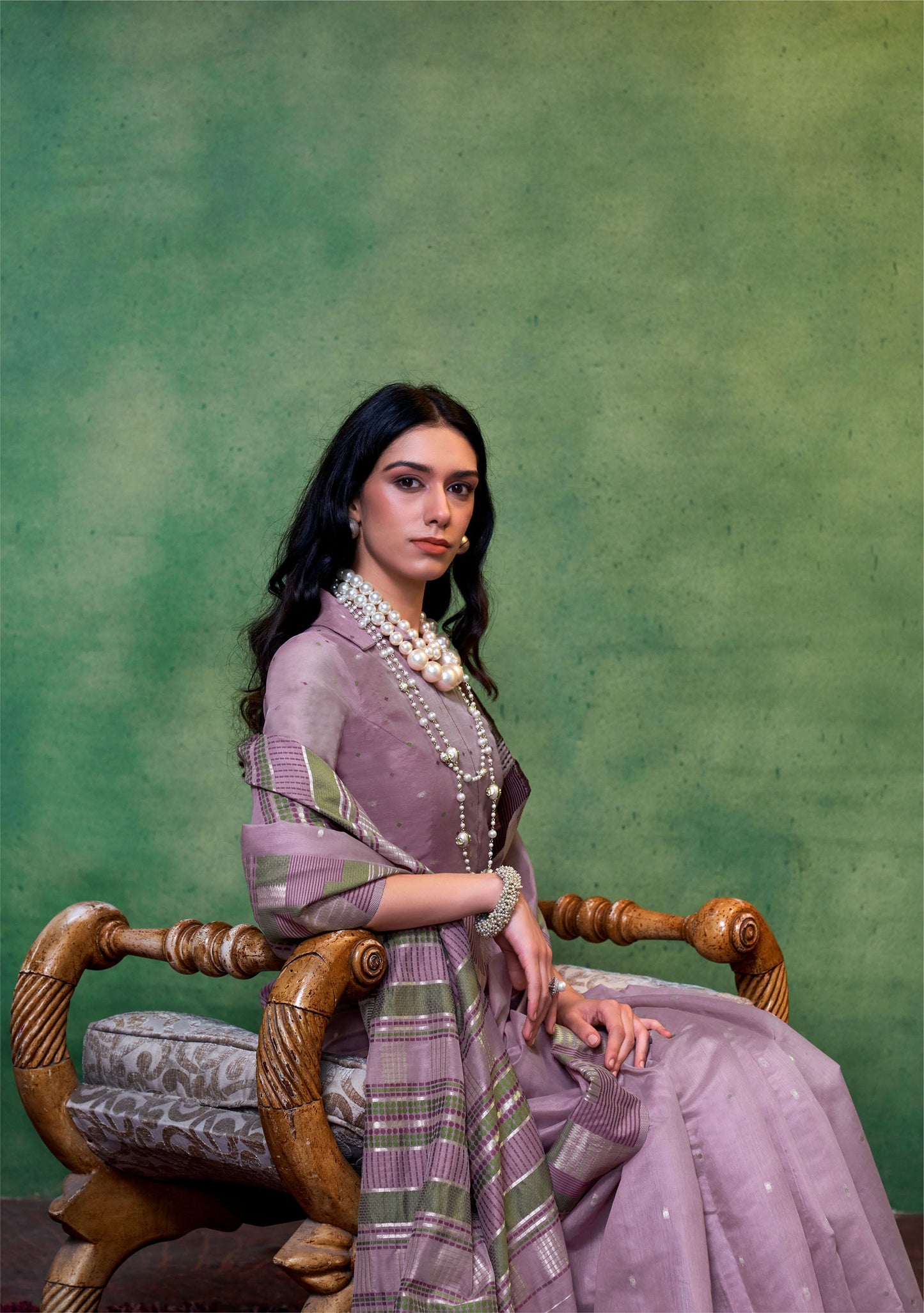 Lavender Khwaaish Spun Handloom Silk Saree