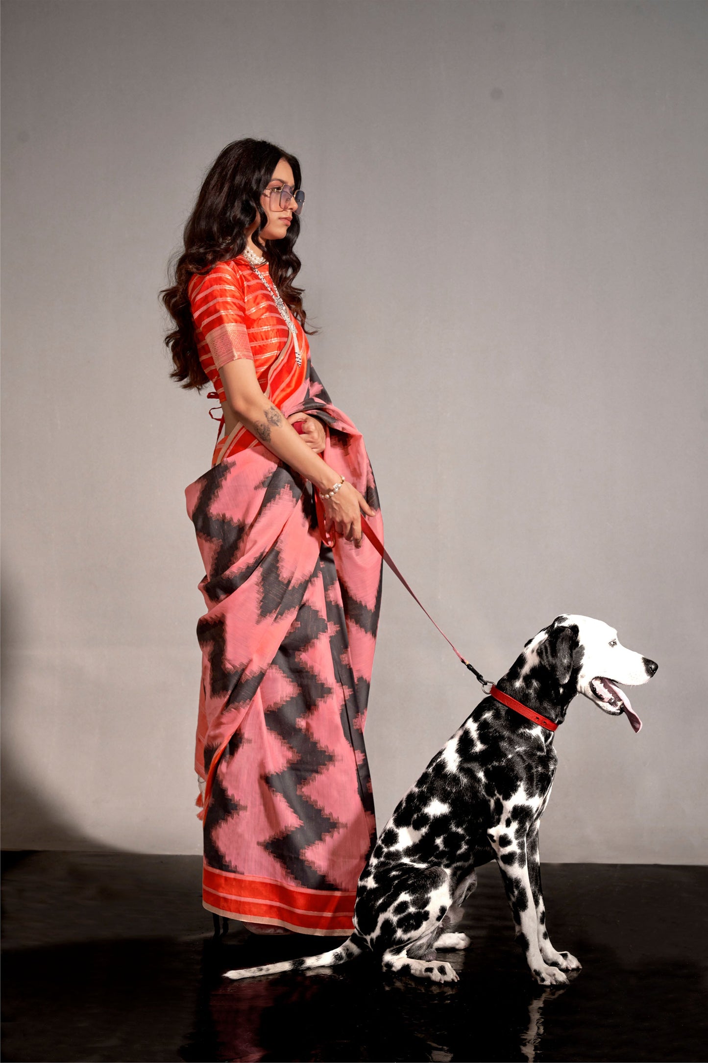 Pink Khimsaar Spun Handloom Saree