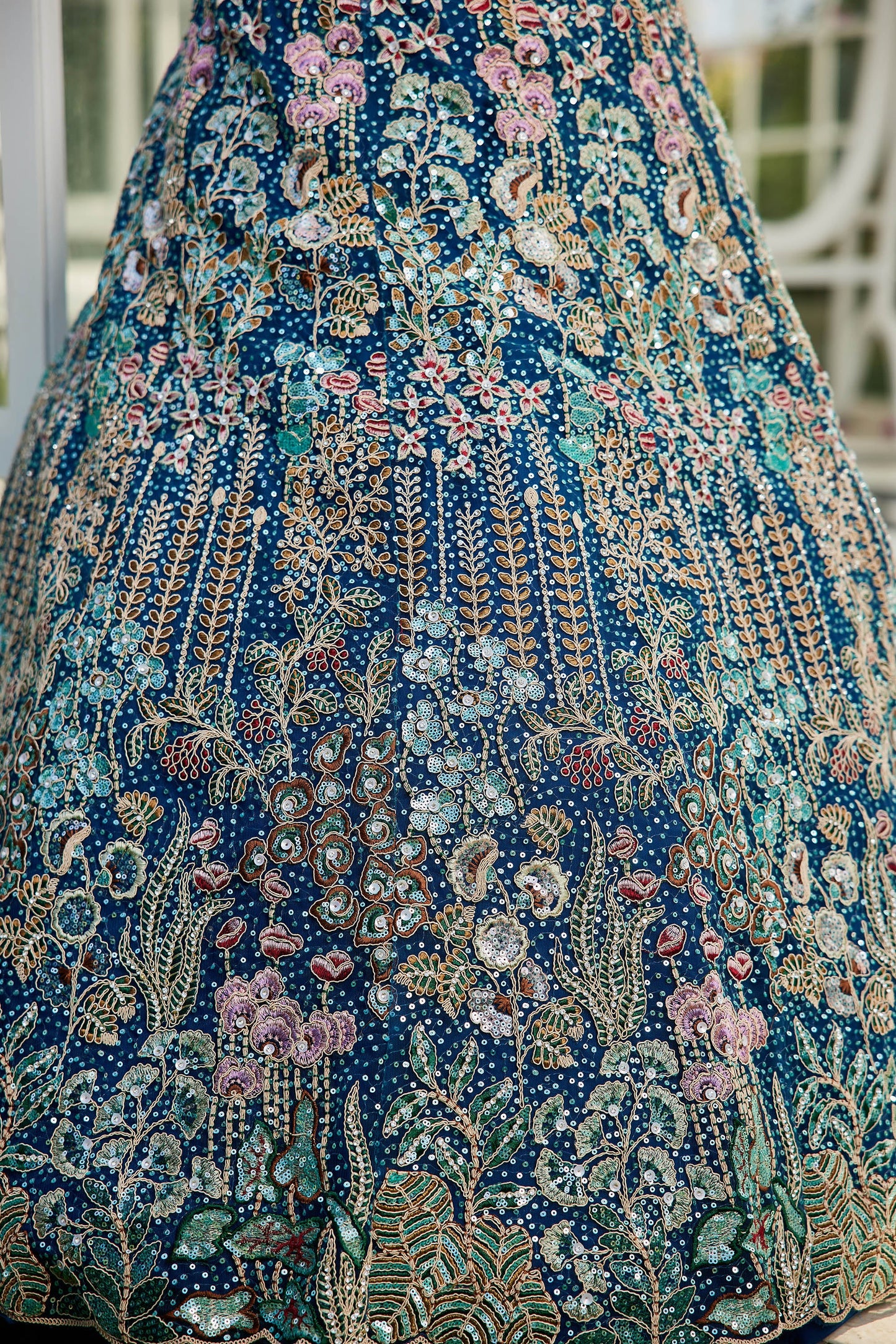 NavyBlue net and Coding & Zarkan embroidery Lehenga choli & Dupatta