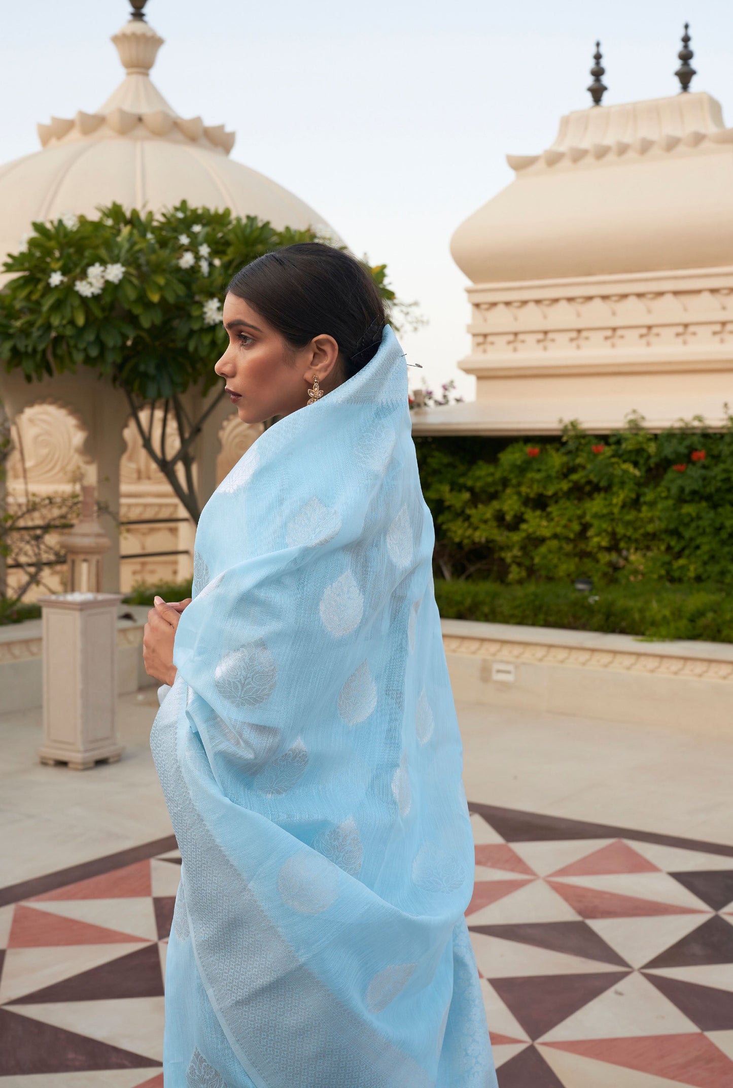 Blue Kevaah Linen Woven Saree