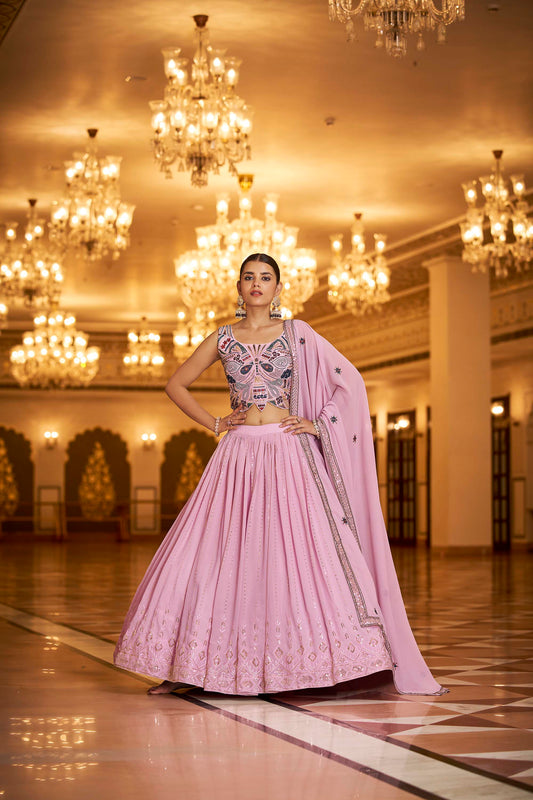 Lovely Dusty Pink Trendy Lehenga for Engagement