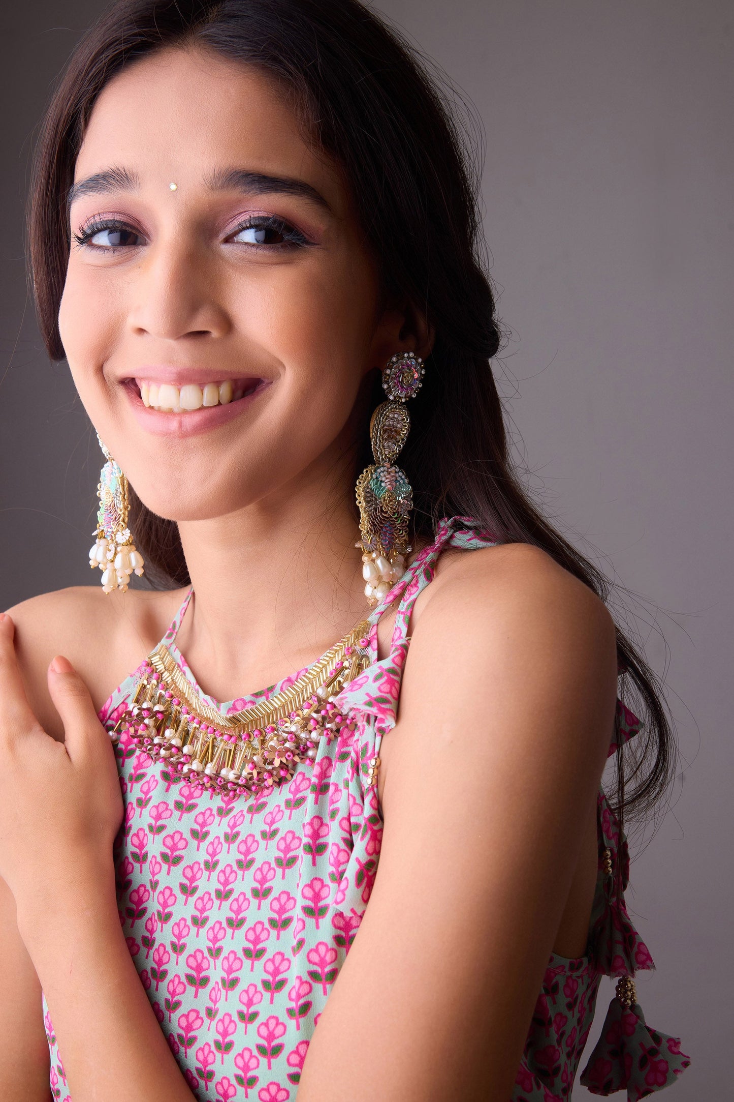 Pista Georgette saree with crepe blouse