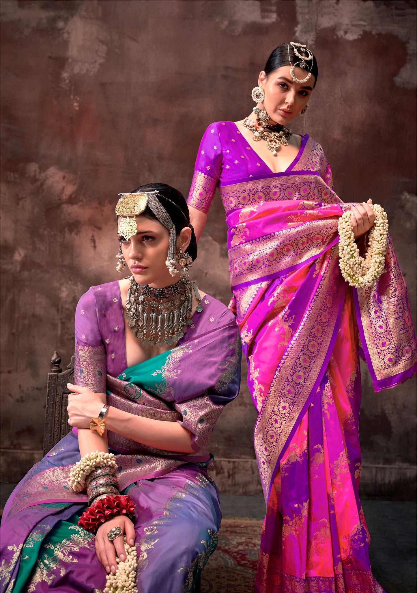 Deep Pink Kookal Rangkaat Handloom Silk Saree