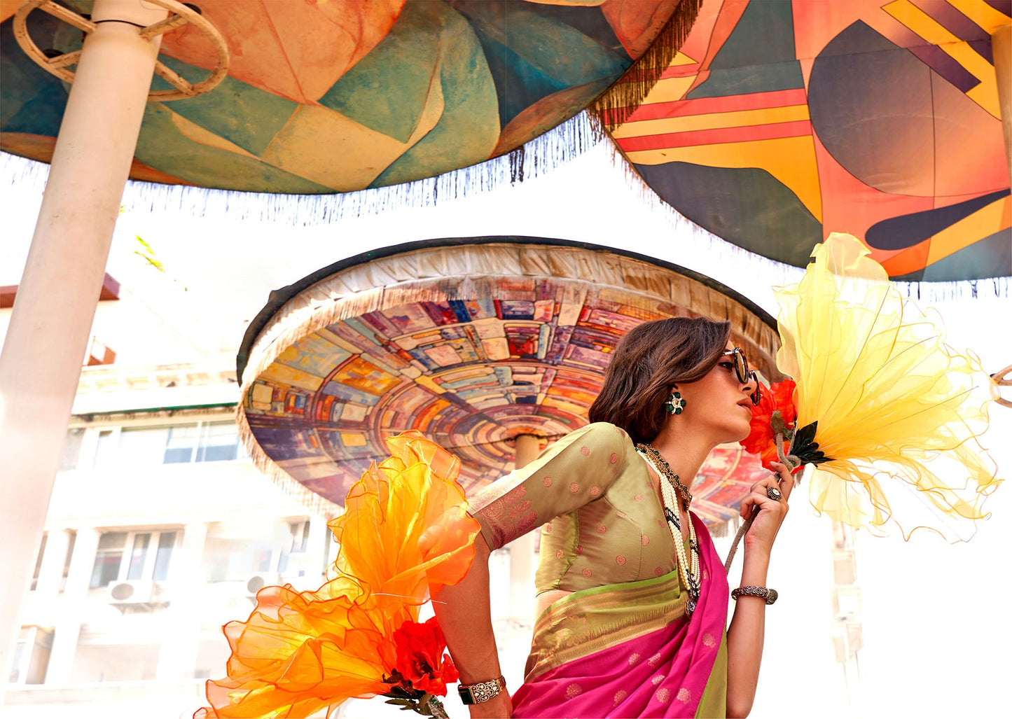 Pink Kshasha Two tone handloom saree