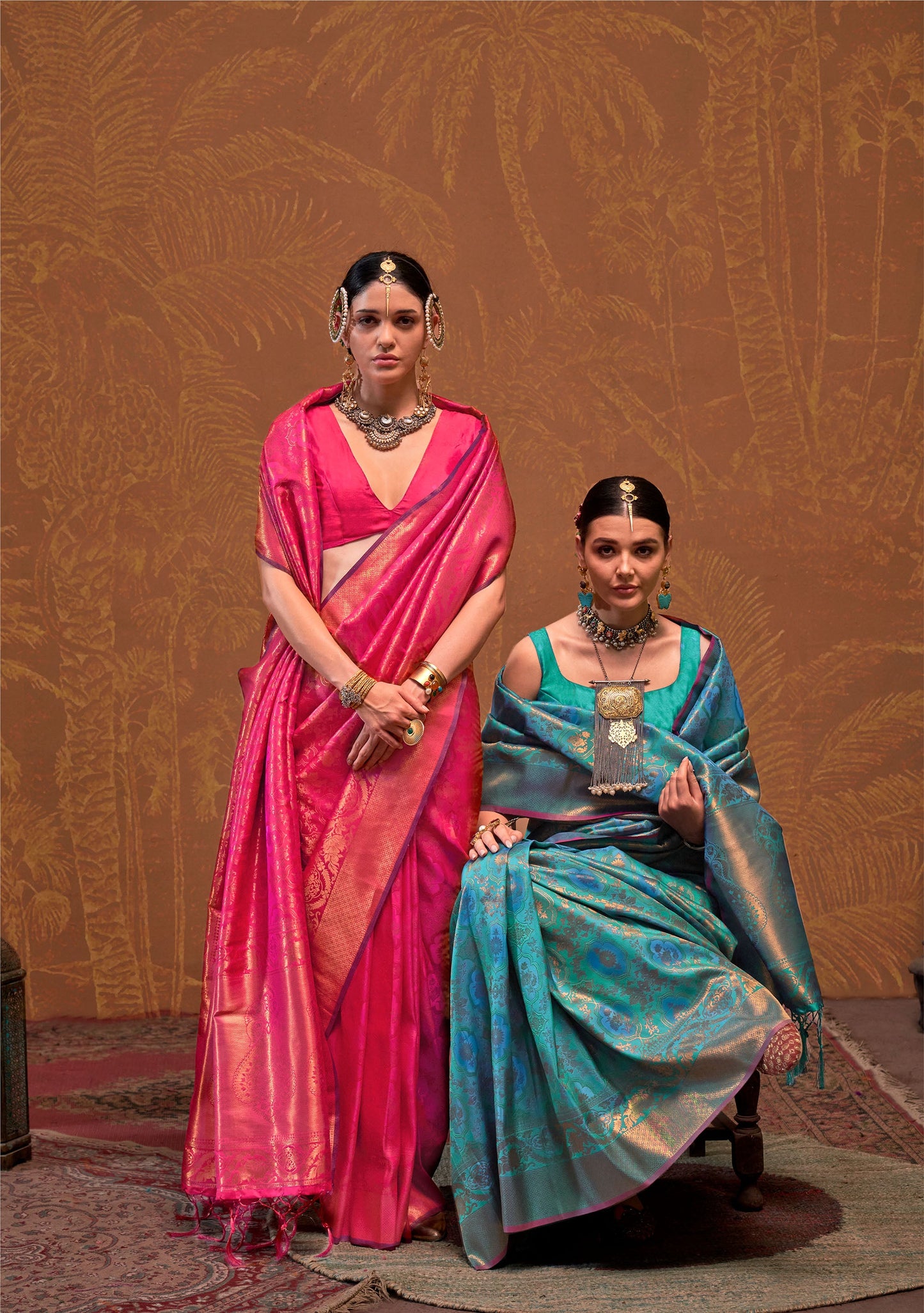 Teal Green Kaala Ruby Handloom Silk Saree