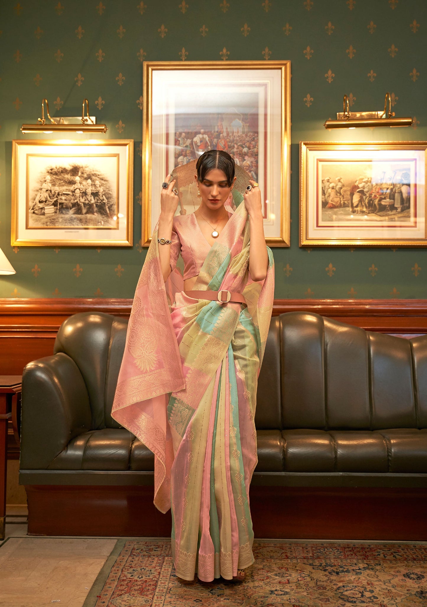 Pale Multi color Kenzo Organza Saree