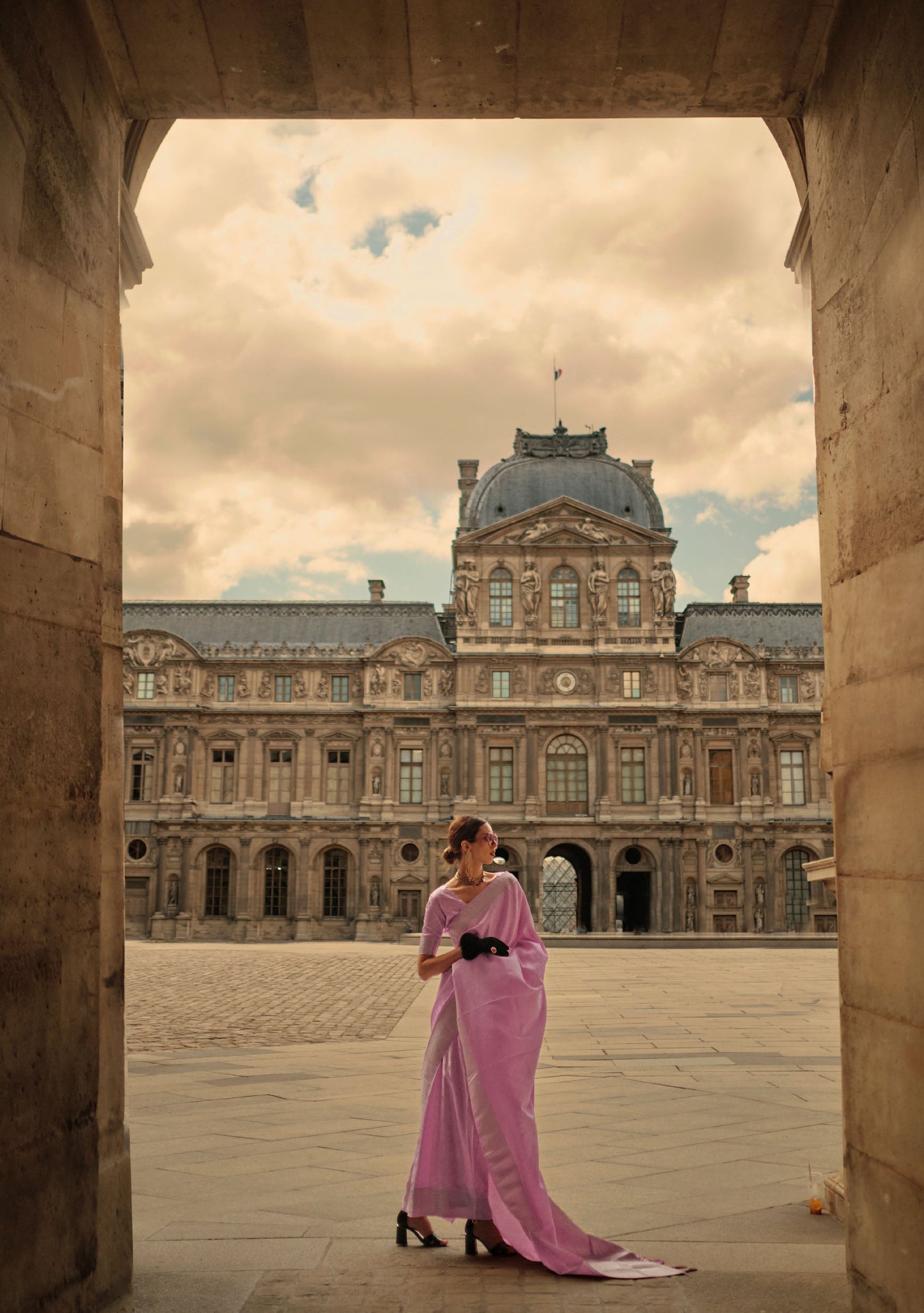 Pink Kavinci Silk Pure Satin Handloom saree