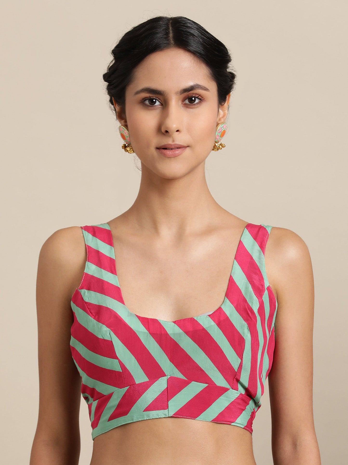 Paisley Bloom in Natural Crepe Mint Green Saree