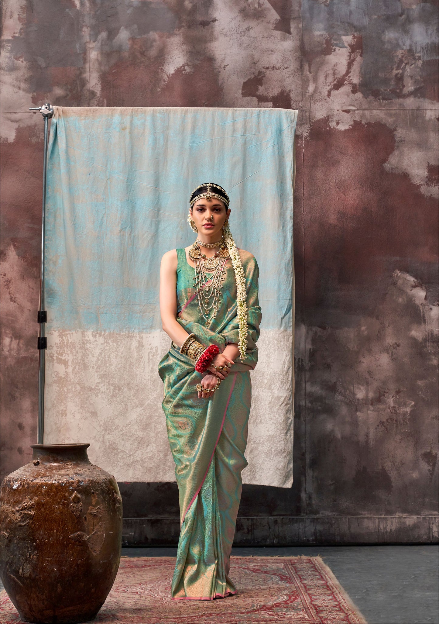 Green Kaala Savoy Handloom Silk Saree