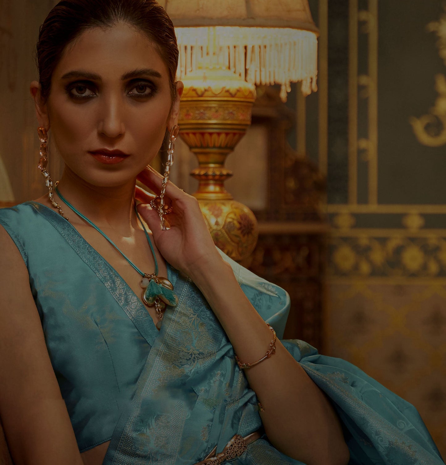 Blue Kandana Silk Handloom Saree