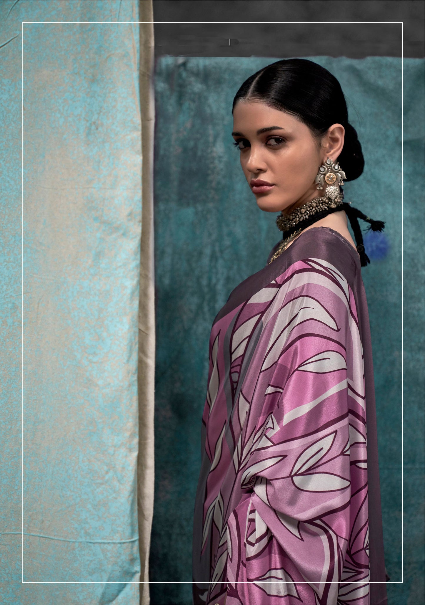 Grey Kernia's Printed Pure Silk Crepe Saree