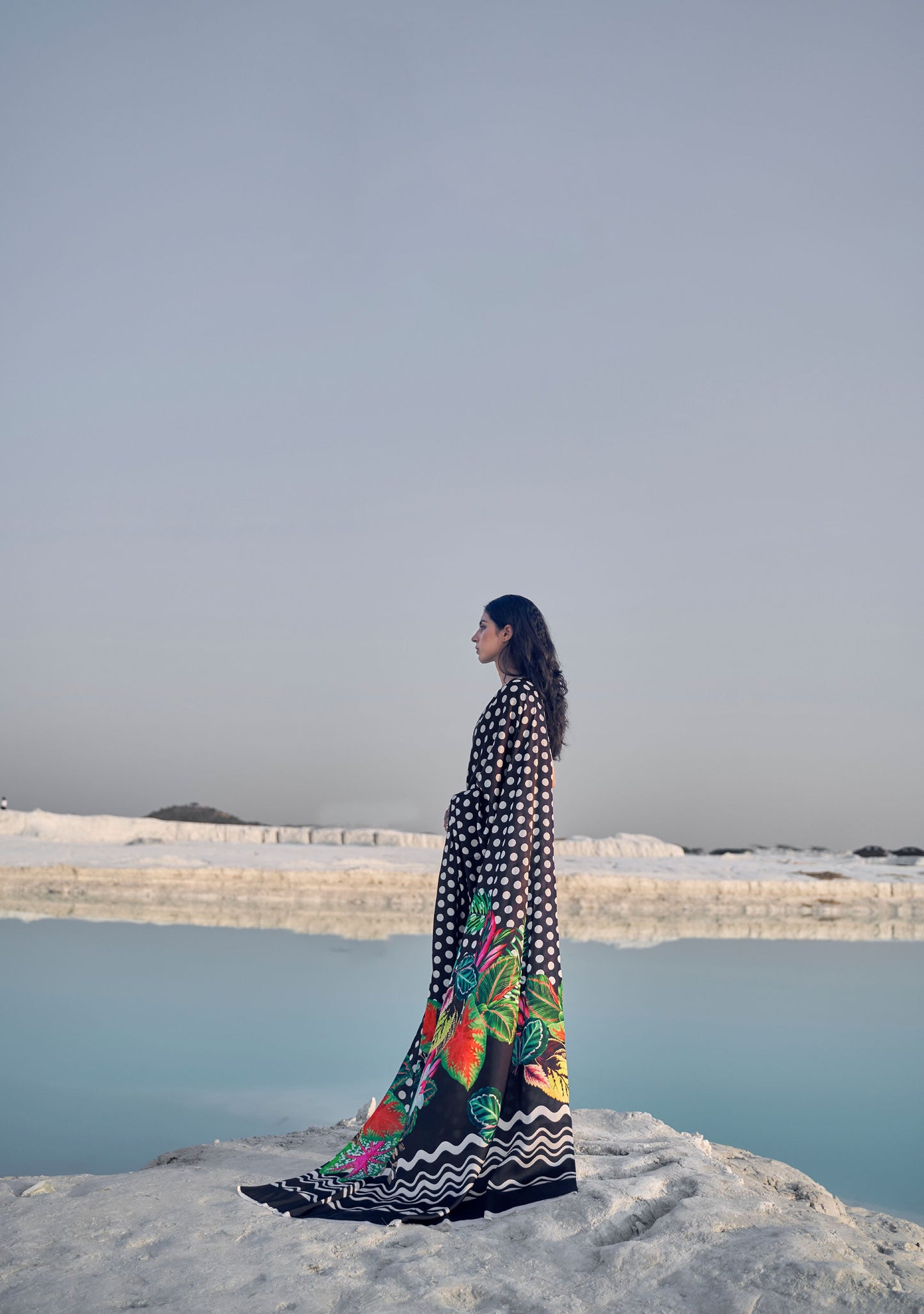 Black Kasa Digital Print Saree