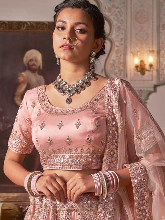 Pink Partywear Lehenga Choli for Engagement