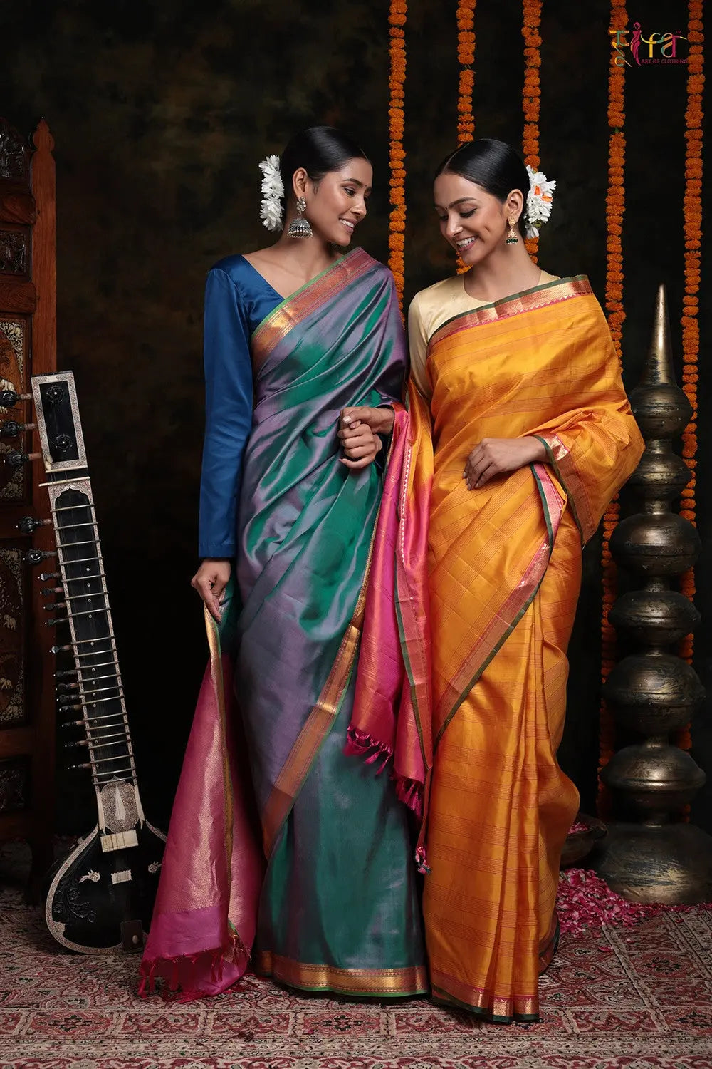 Yellow Handloom Kanchipattu Saree With Gold Zari Border