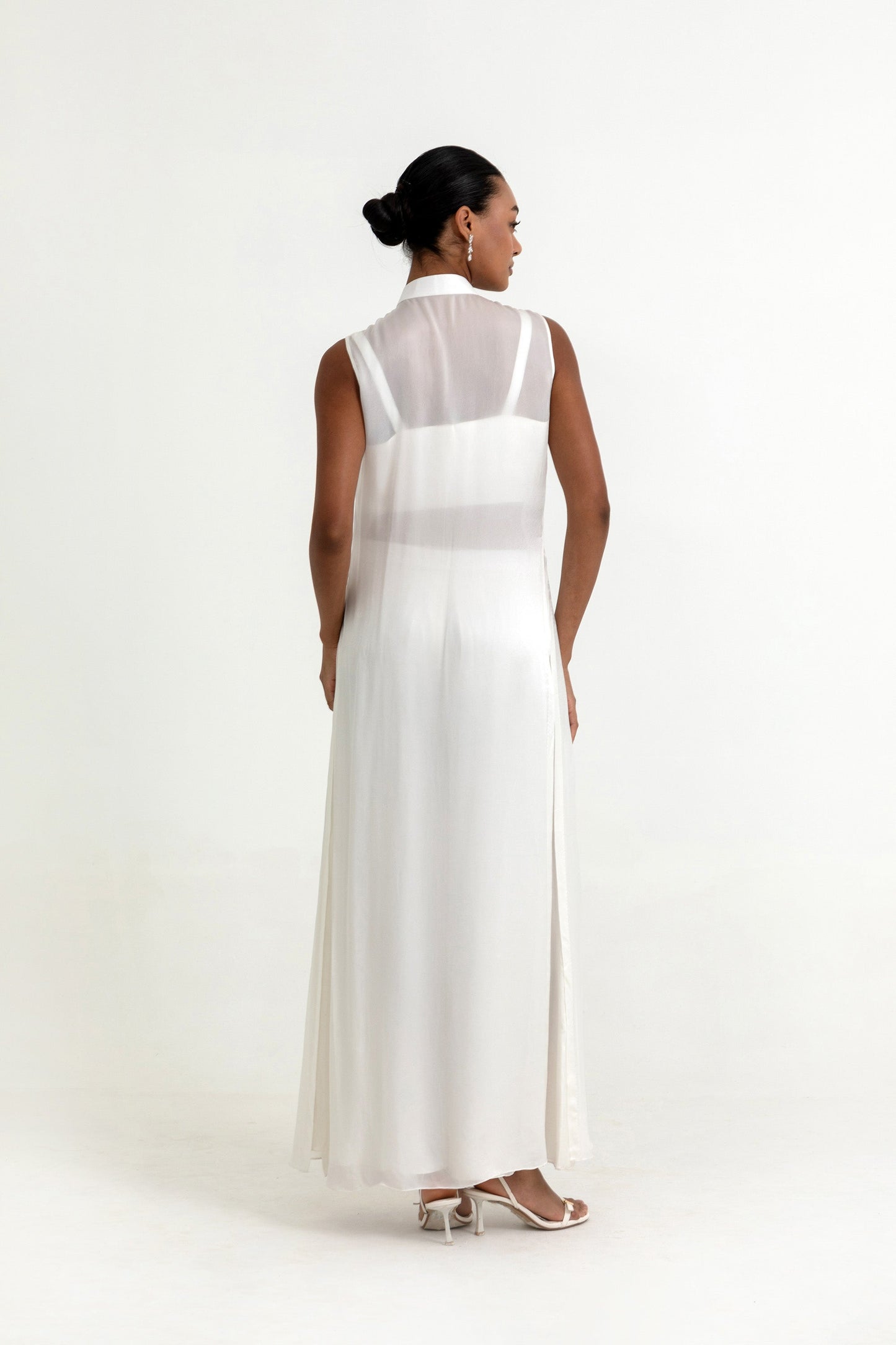 Sterling Luna White Co-ord Set with Cape