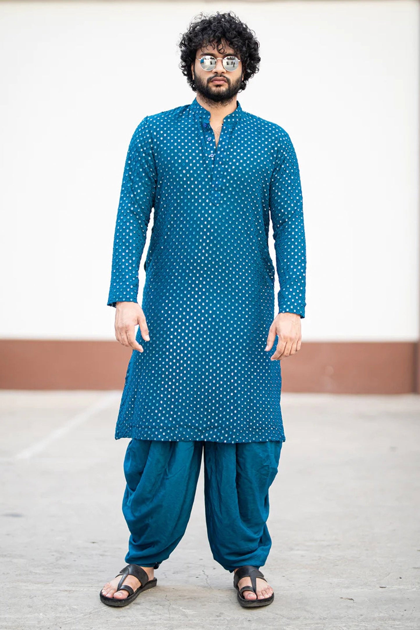 DJ Tillu Kurta set Teal Blue Georgette Intricate Embroidered Festive