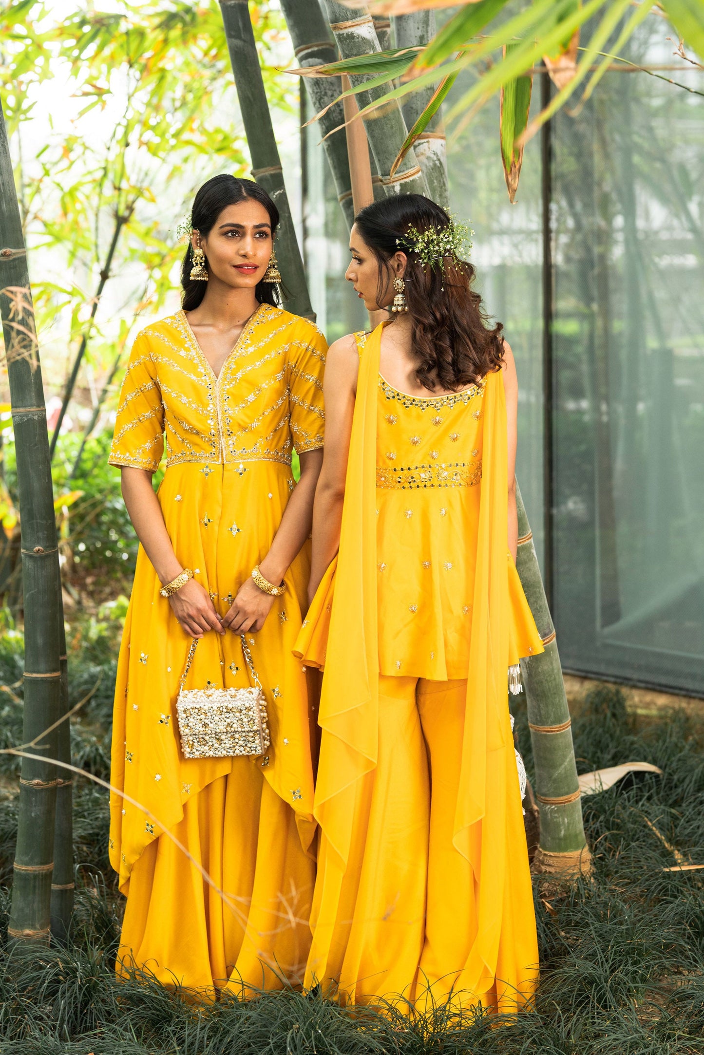 Yellow Aabira sharara set