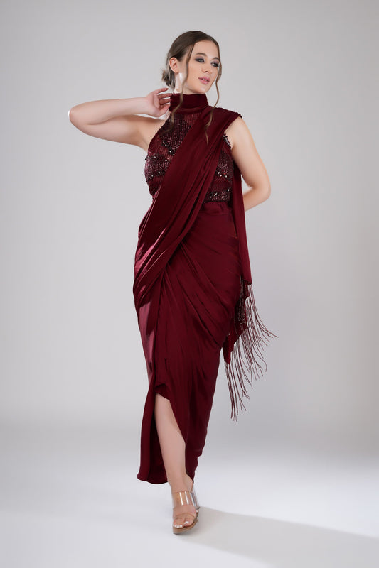 Ruby Reverie Red Tulle Gown