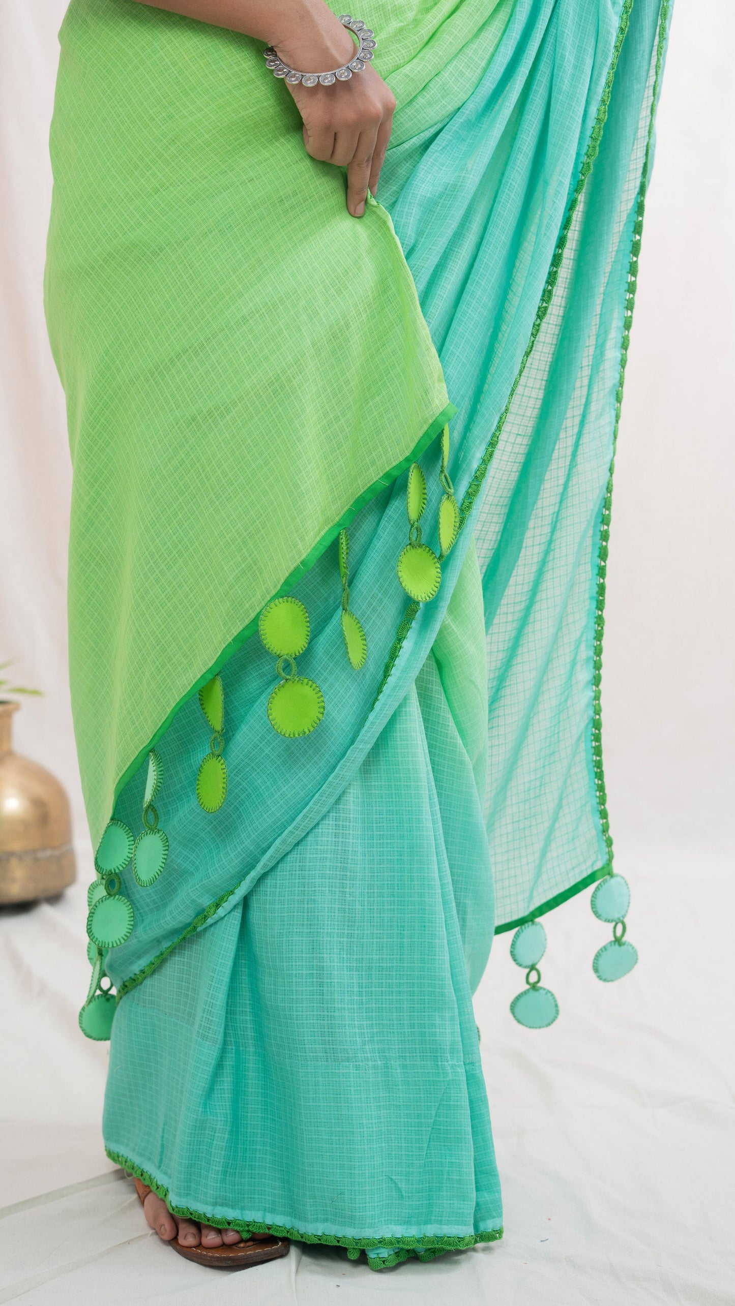Green Malika Kota Cotton Saree
