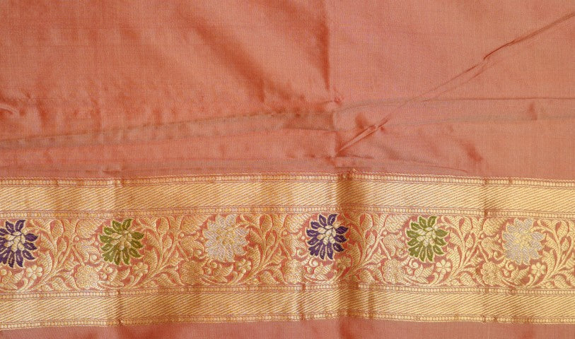 Cream Katan Pure Silk Saree