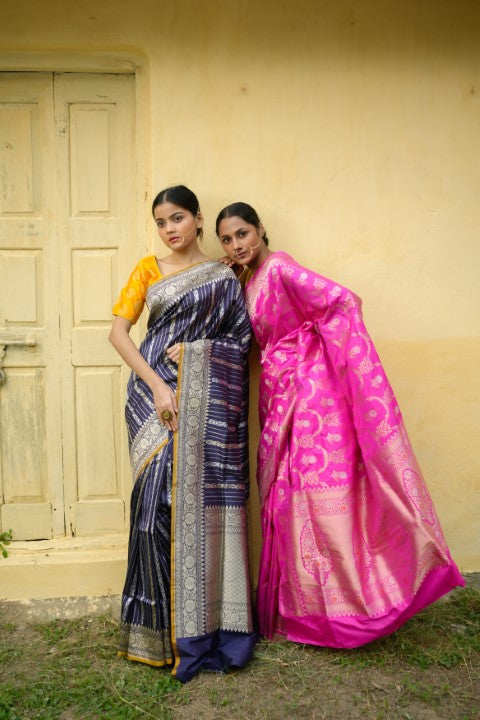 Chocolate Katan Pure Silk Saree