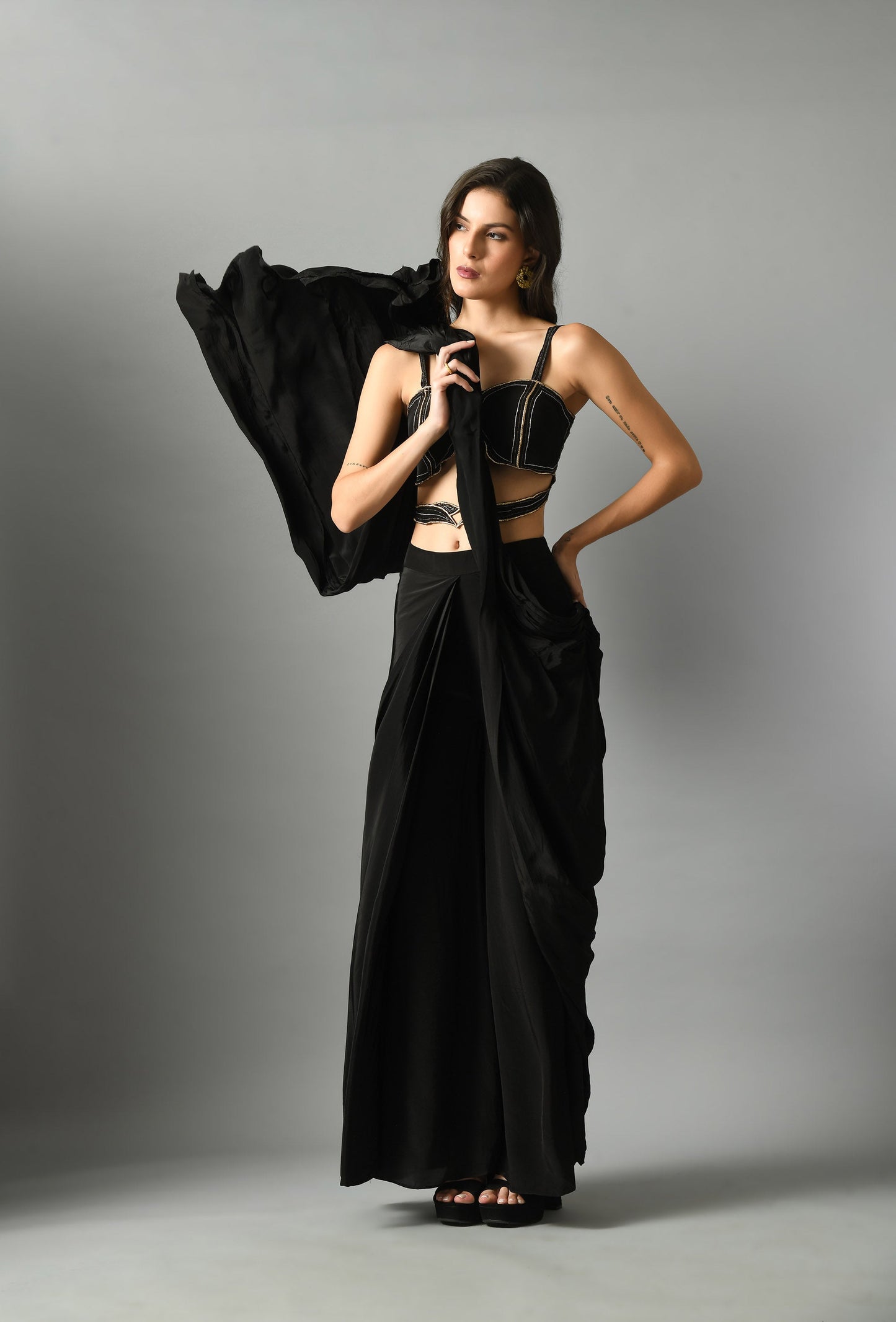 Moonshine pre draped sari