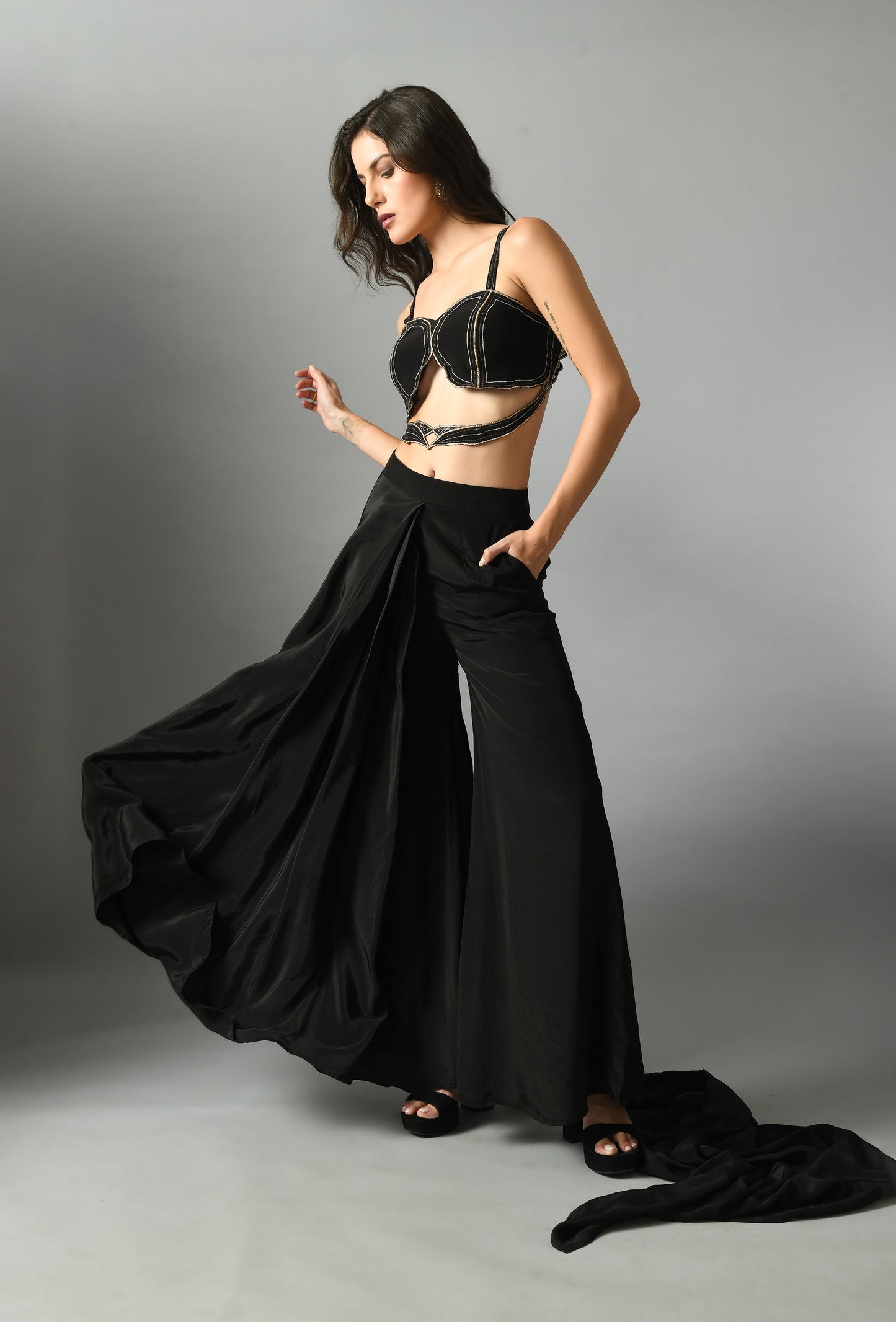 Moonshine pre draped sari