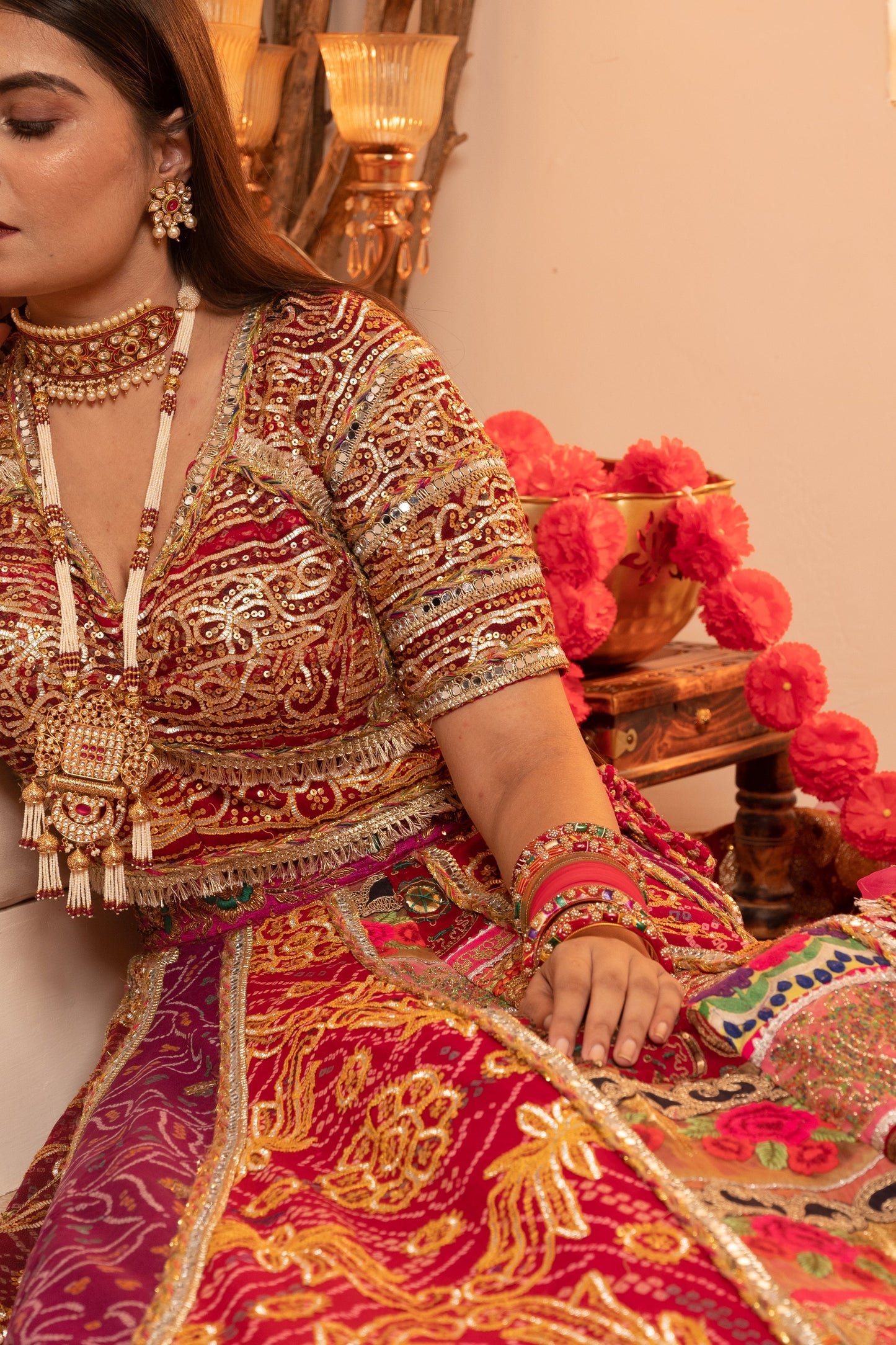 Regal Orchid Bandhani Lehenga Set