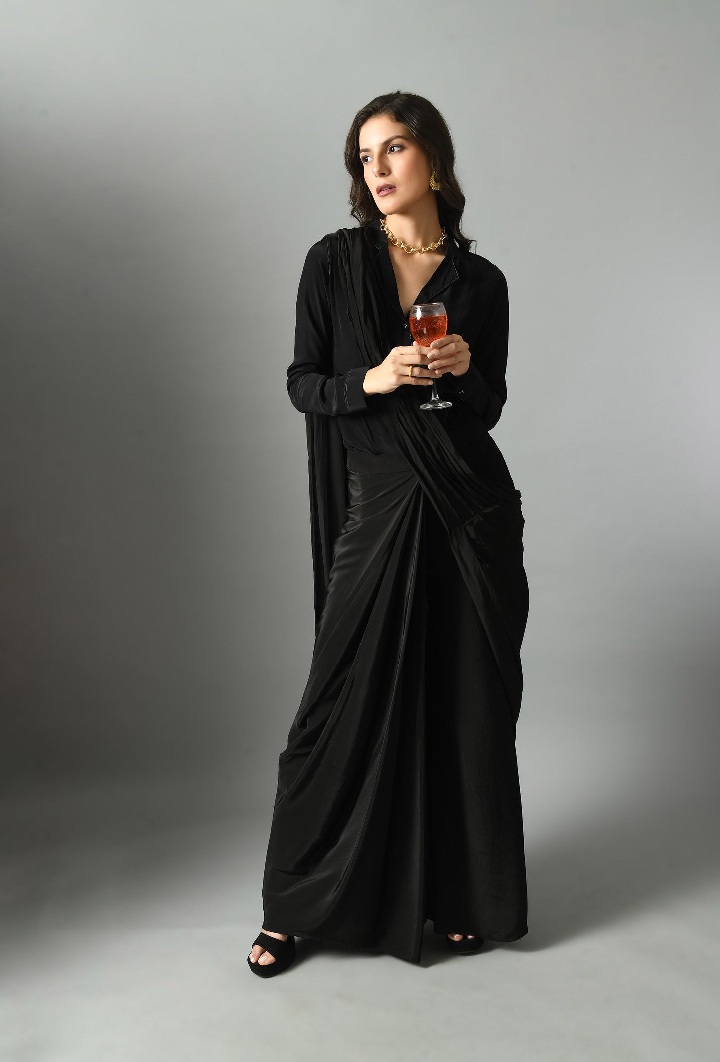 Moonshine pre draped sari