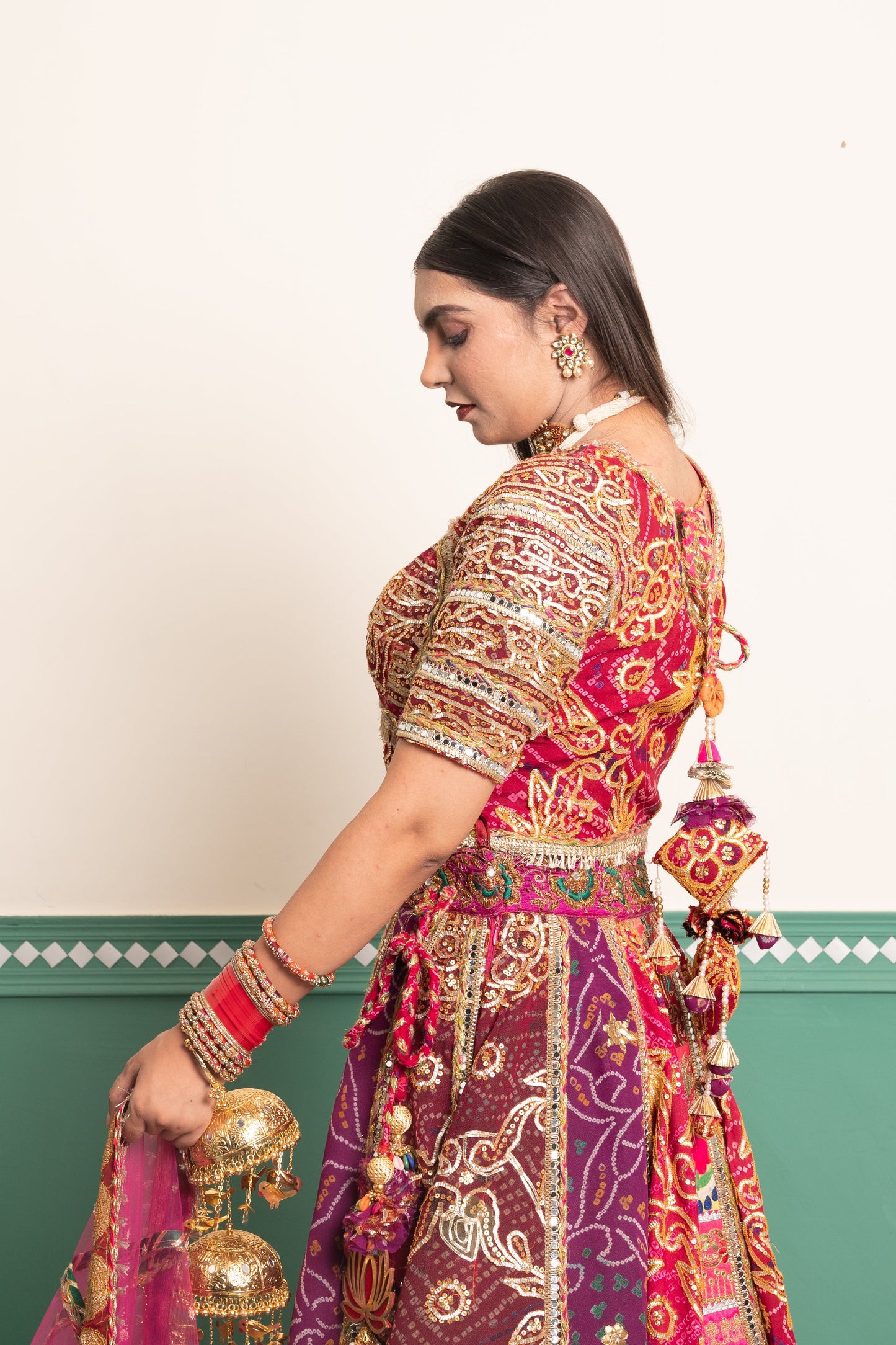 Regal Orchid Bandhani Lehenga Set