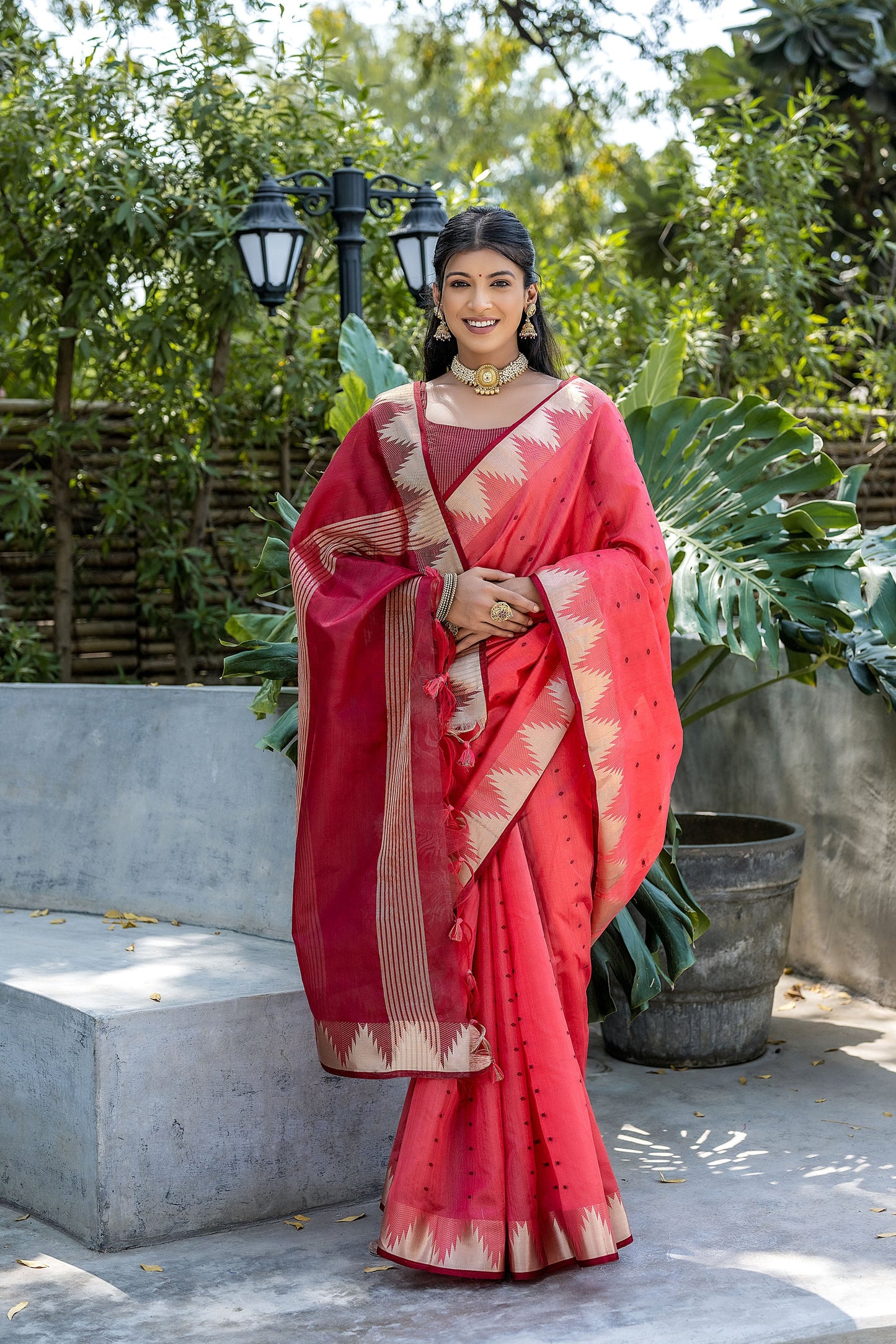 Elisha Pyramid Gajiri Raw silk Zari woven Saree