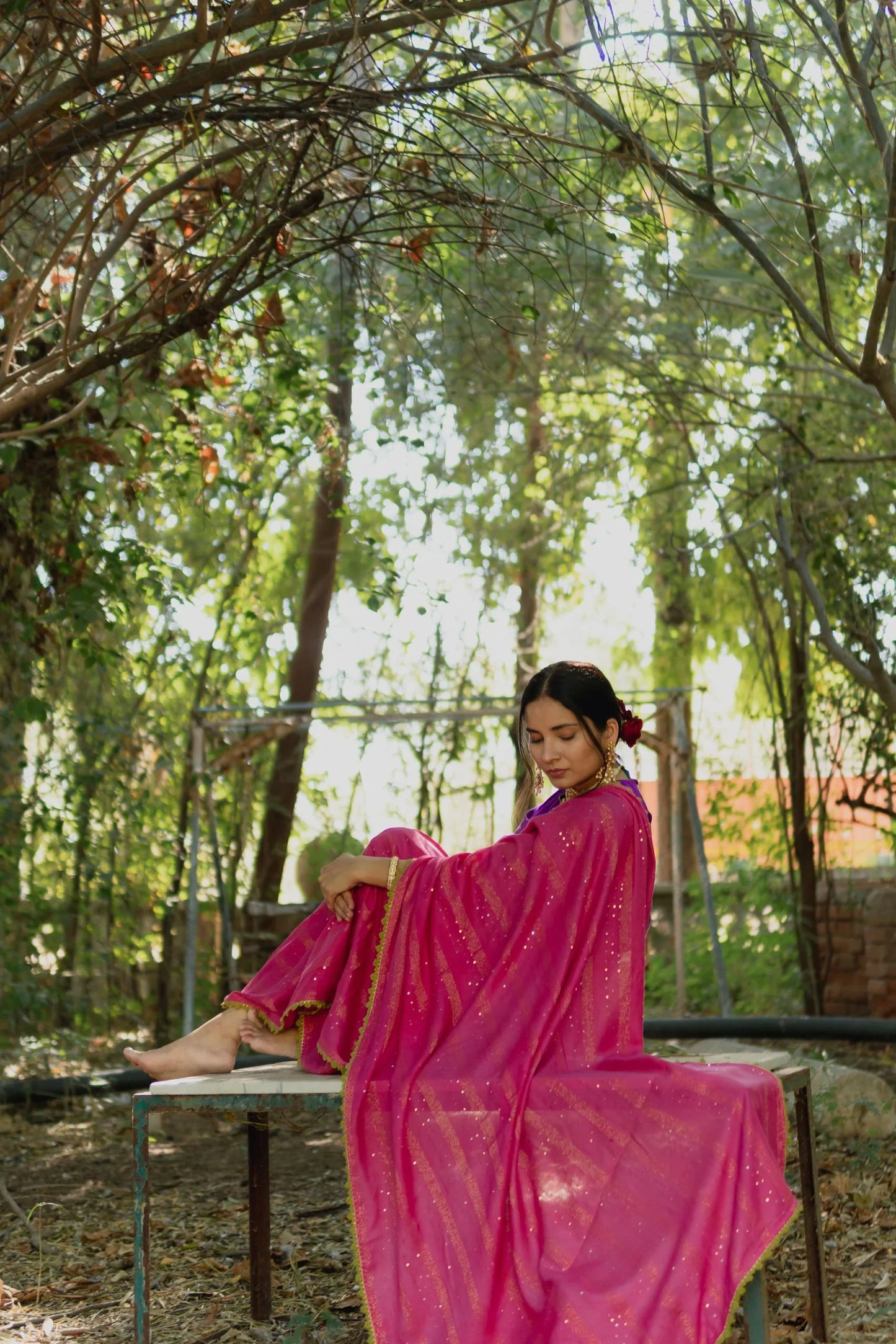 Gulab Cotton Rang Saree