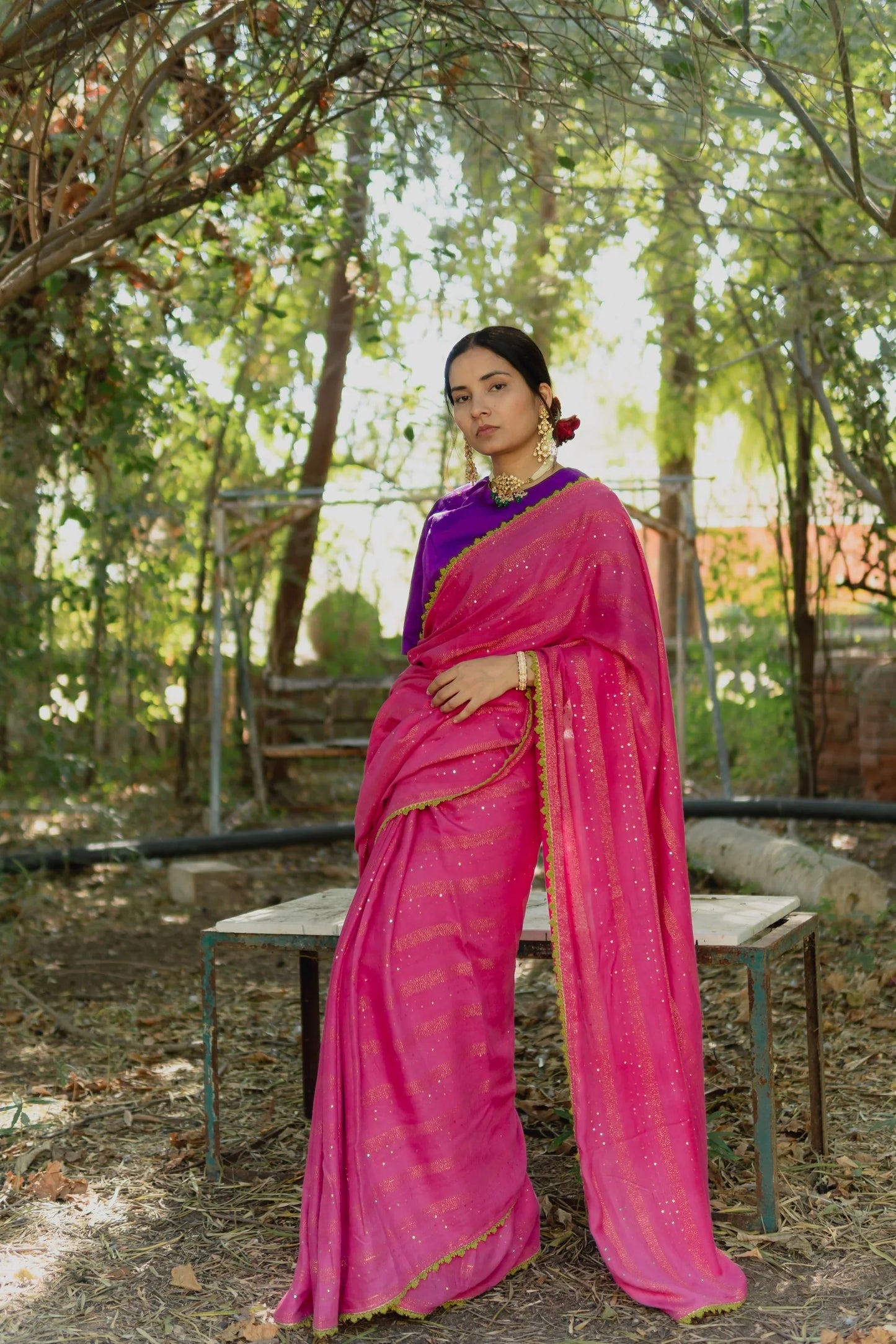 Gulab Cotton Rang Saree