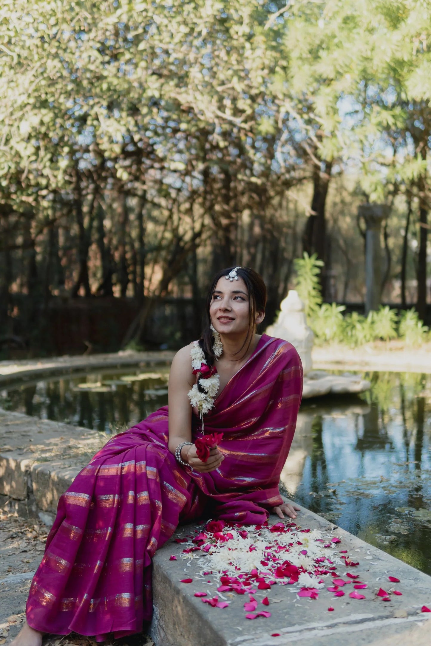 Charmy Plum Cotton Mulmul Saree