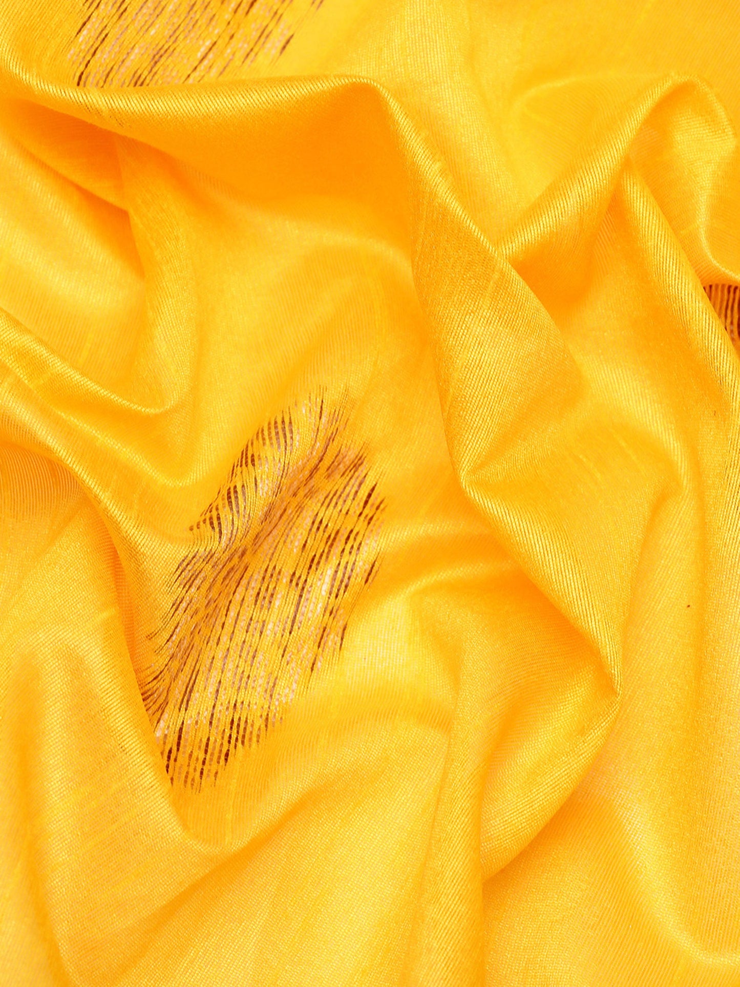 Yellow Handloom Ghicha Raw Silk Butti woven saree