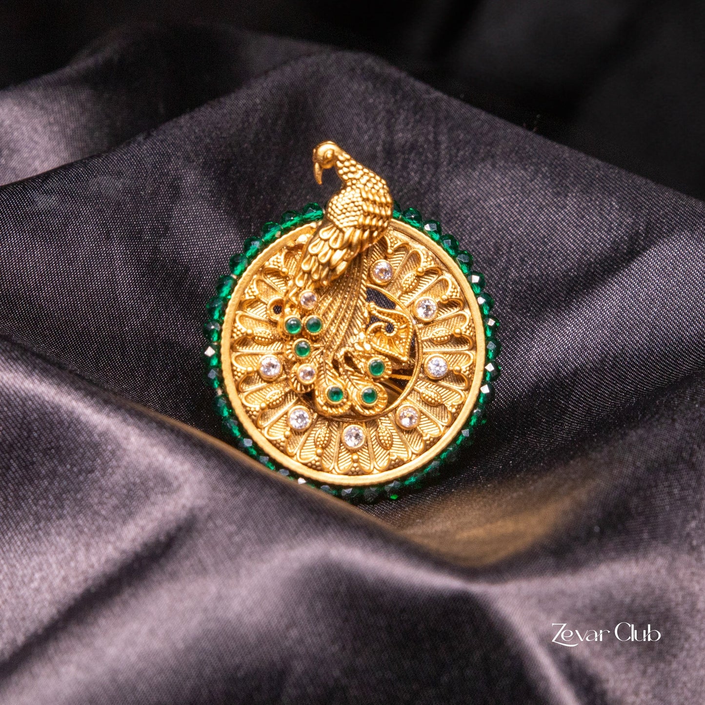 14K Gold Plated Peacock Temple Ring