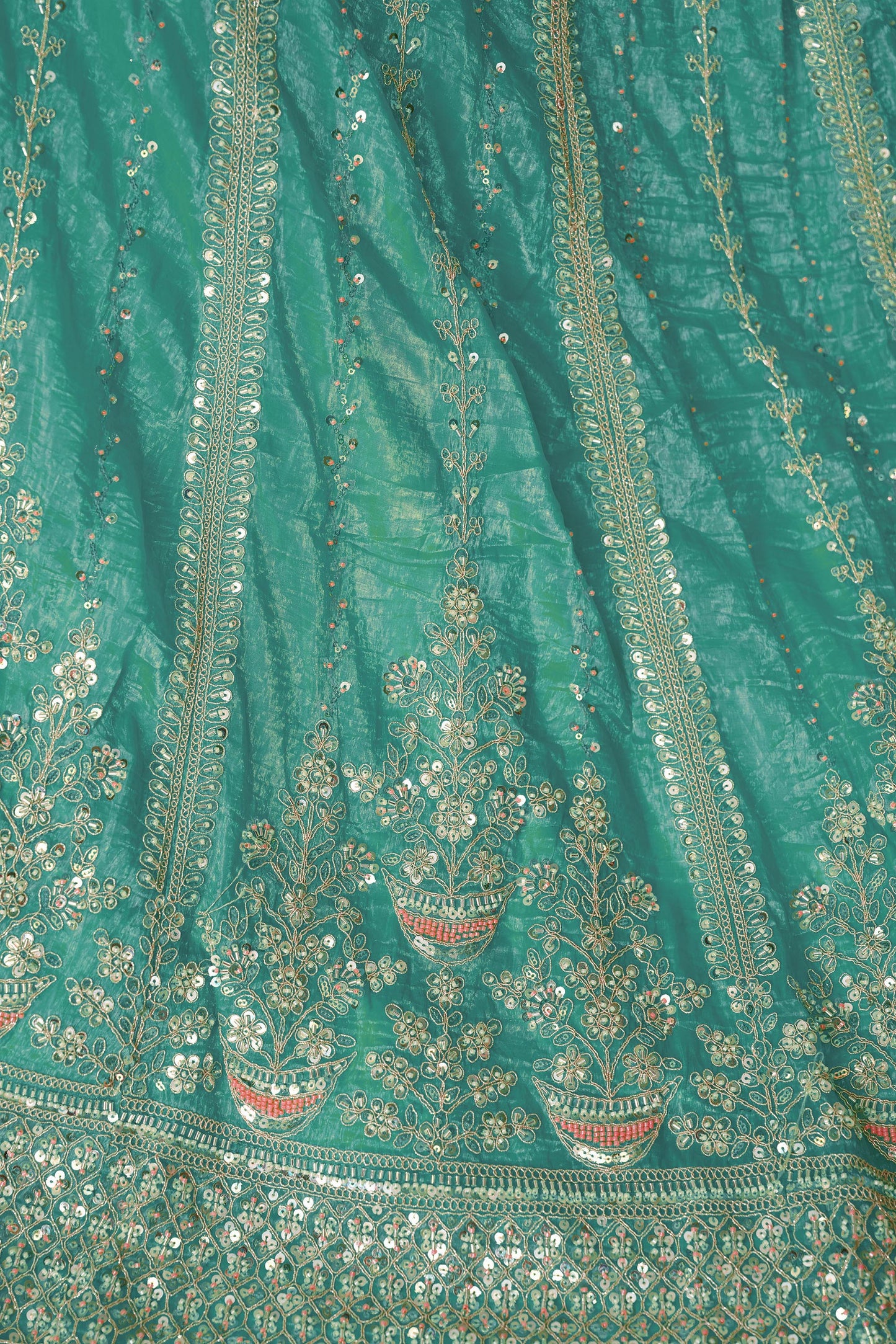 Sky Blue Zari Work Jimmy Choo Engagement Lehenga