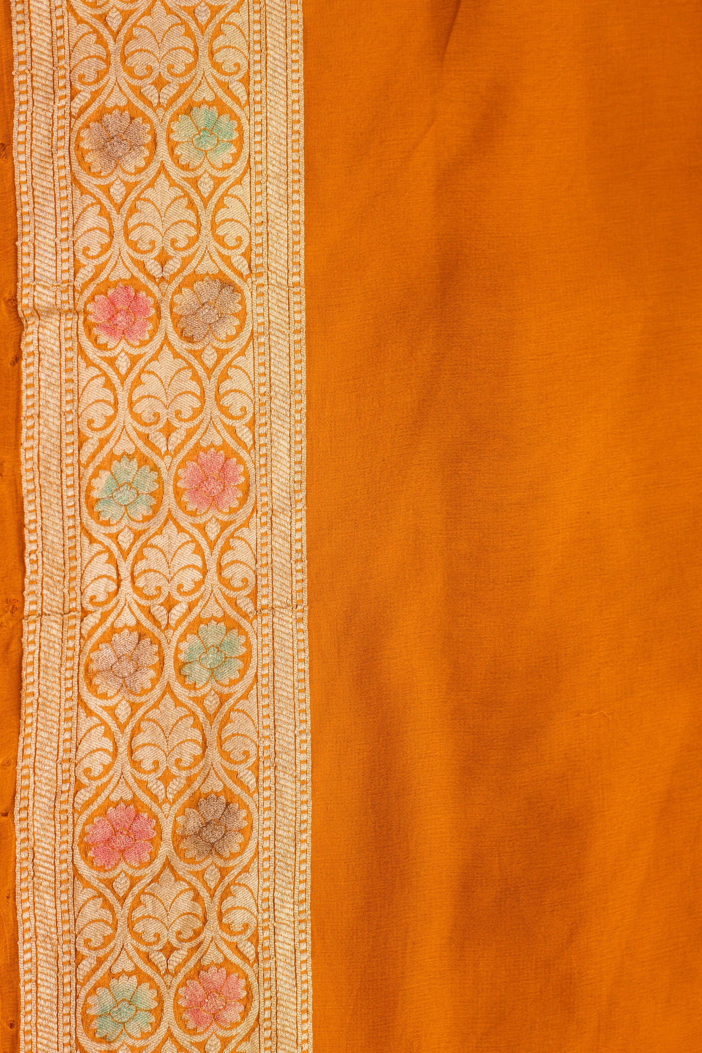 Rust Saree Georgette Khaddi Silk