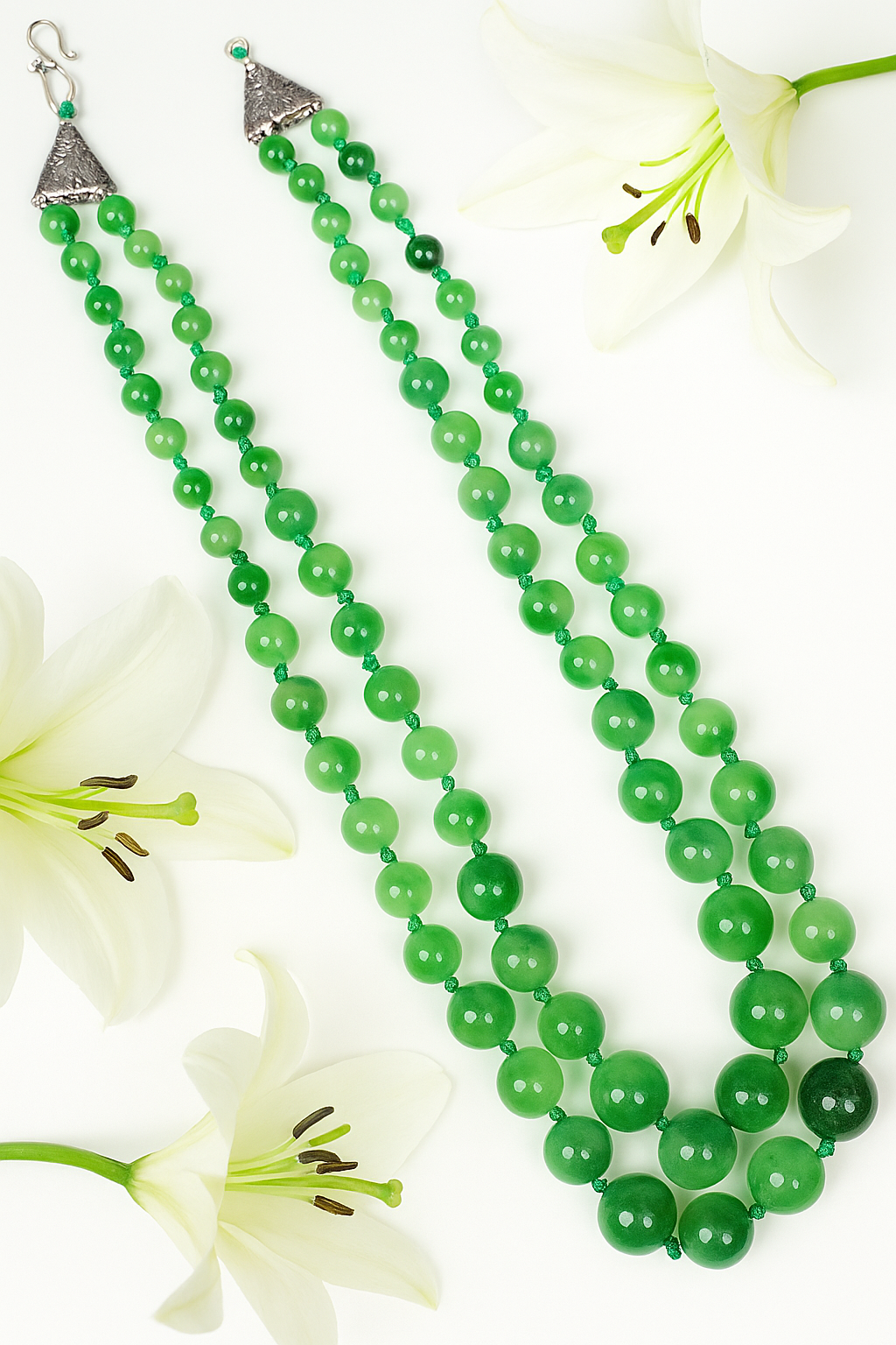 Zevar Club Yellow Green Orange Glossy Beads Double Layer Handcrafted Statement Necklace