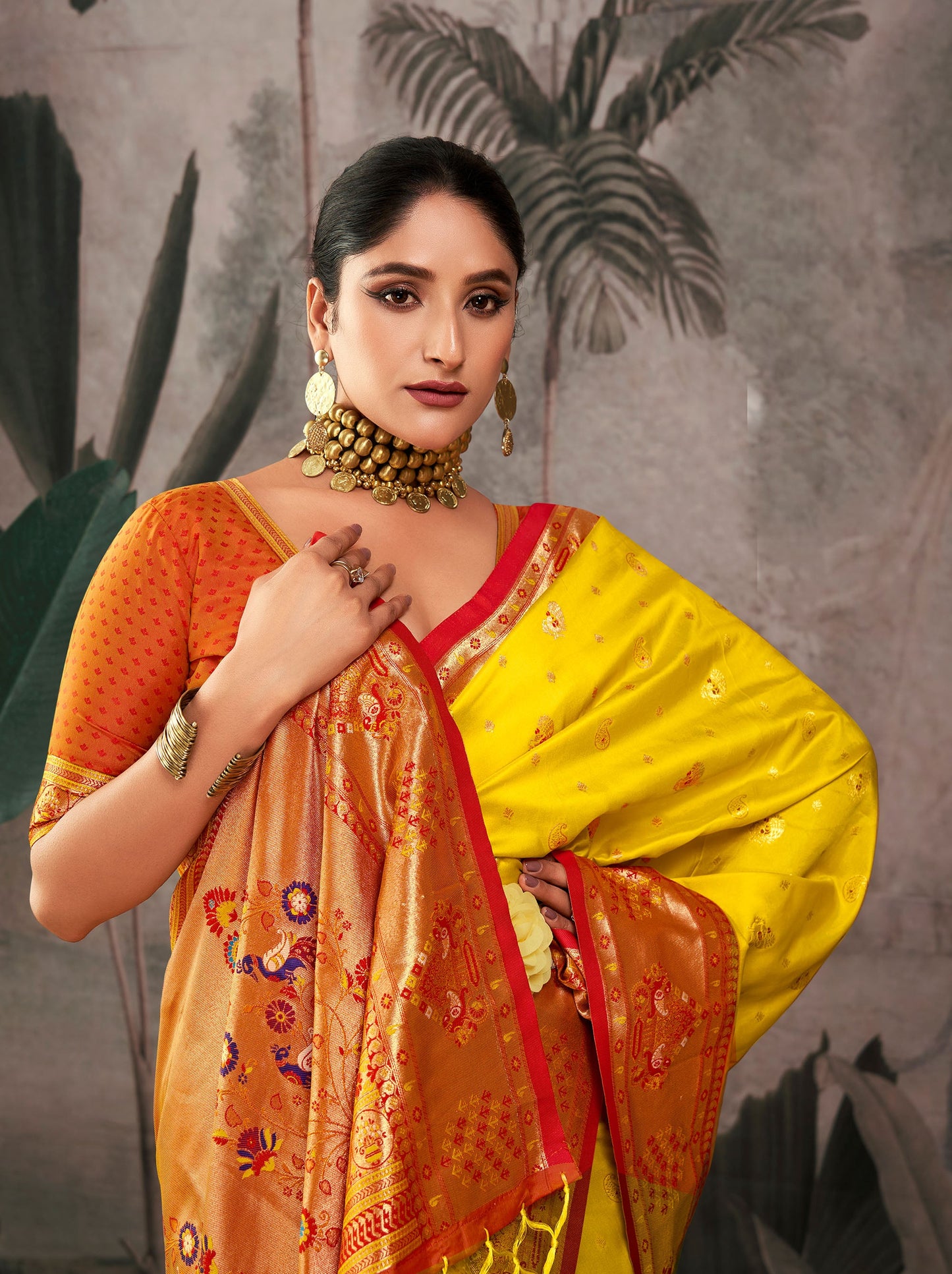 Isha Yellow Paithani Silk Zari woven Saree