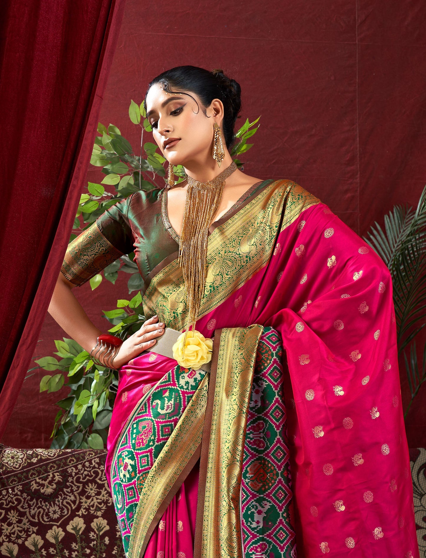 Nidhi Rani Paithani Silk Zari woven Patola Border Saree