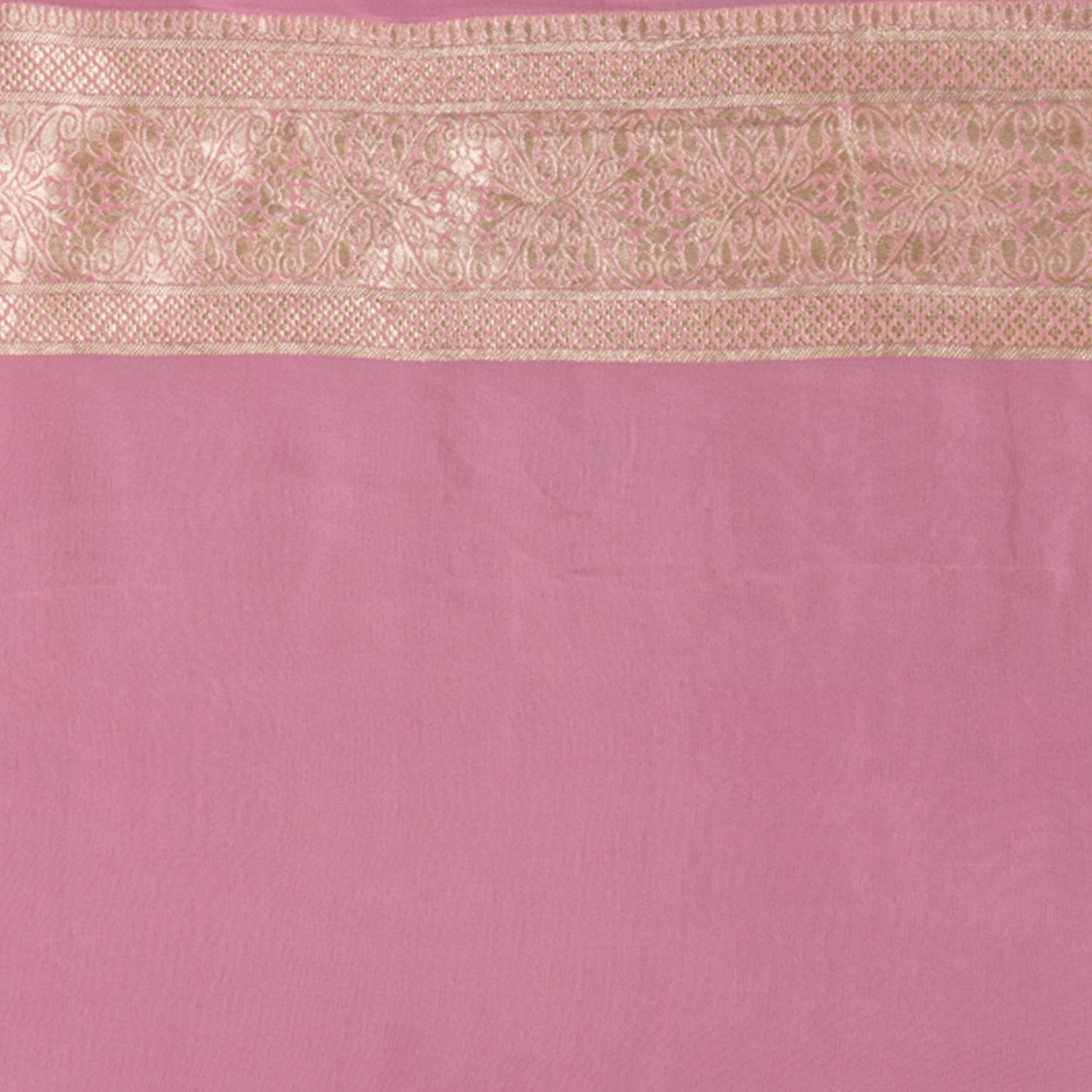 Baby Pink Georgette Khaddi Pure Silk Saree