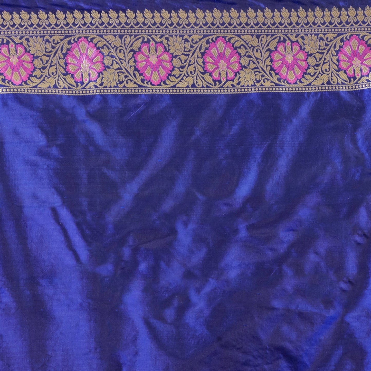 Royal Blue Handwoven Cutwork Katan Silk Saree