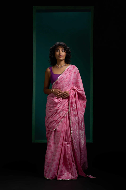 Peony Pink Pure Cotton Twin Saree