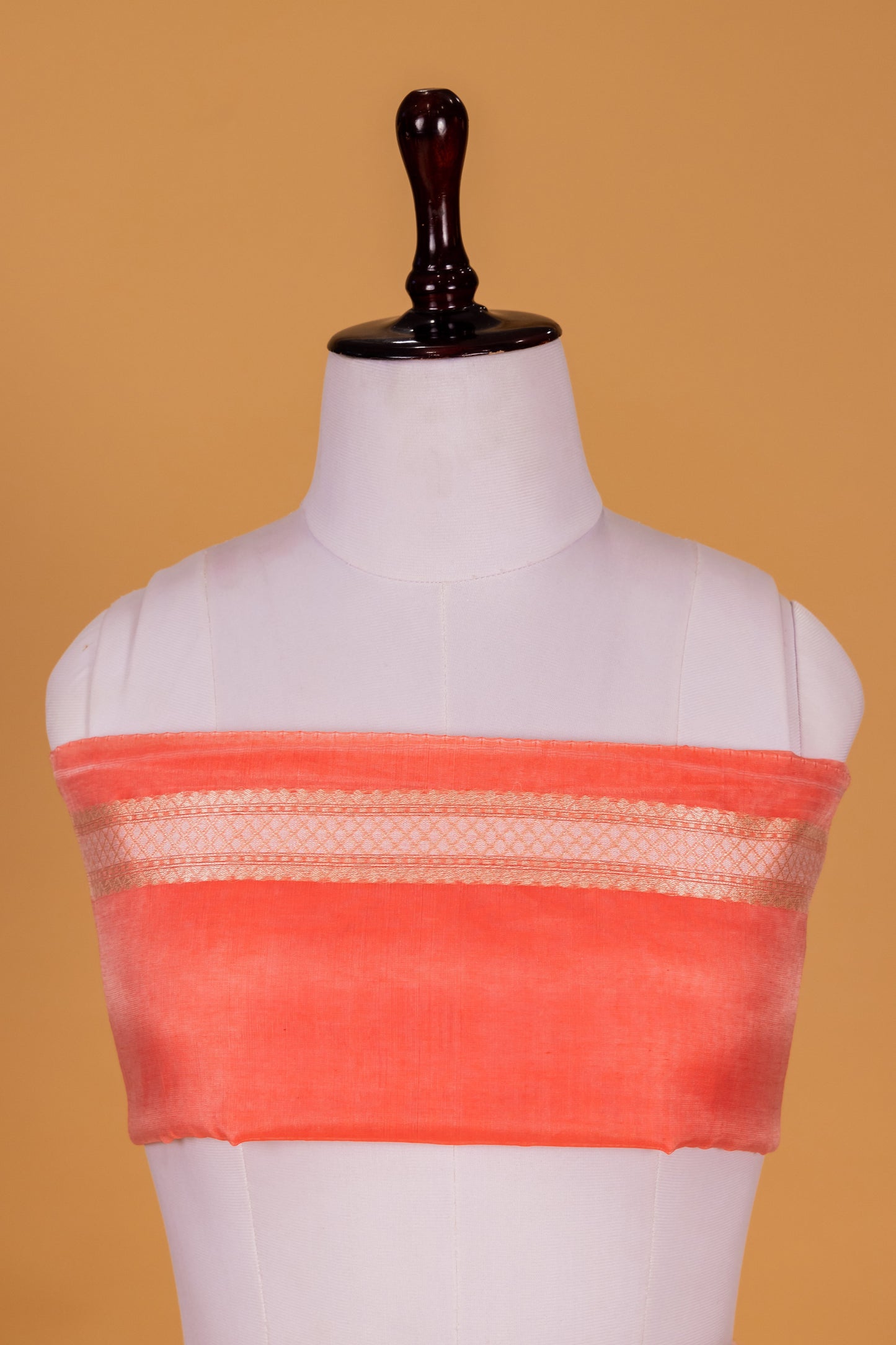 Peach Banarasi Cotton Cutwork Saree