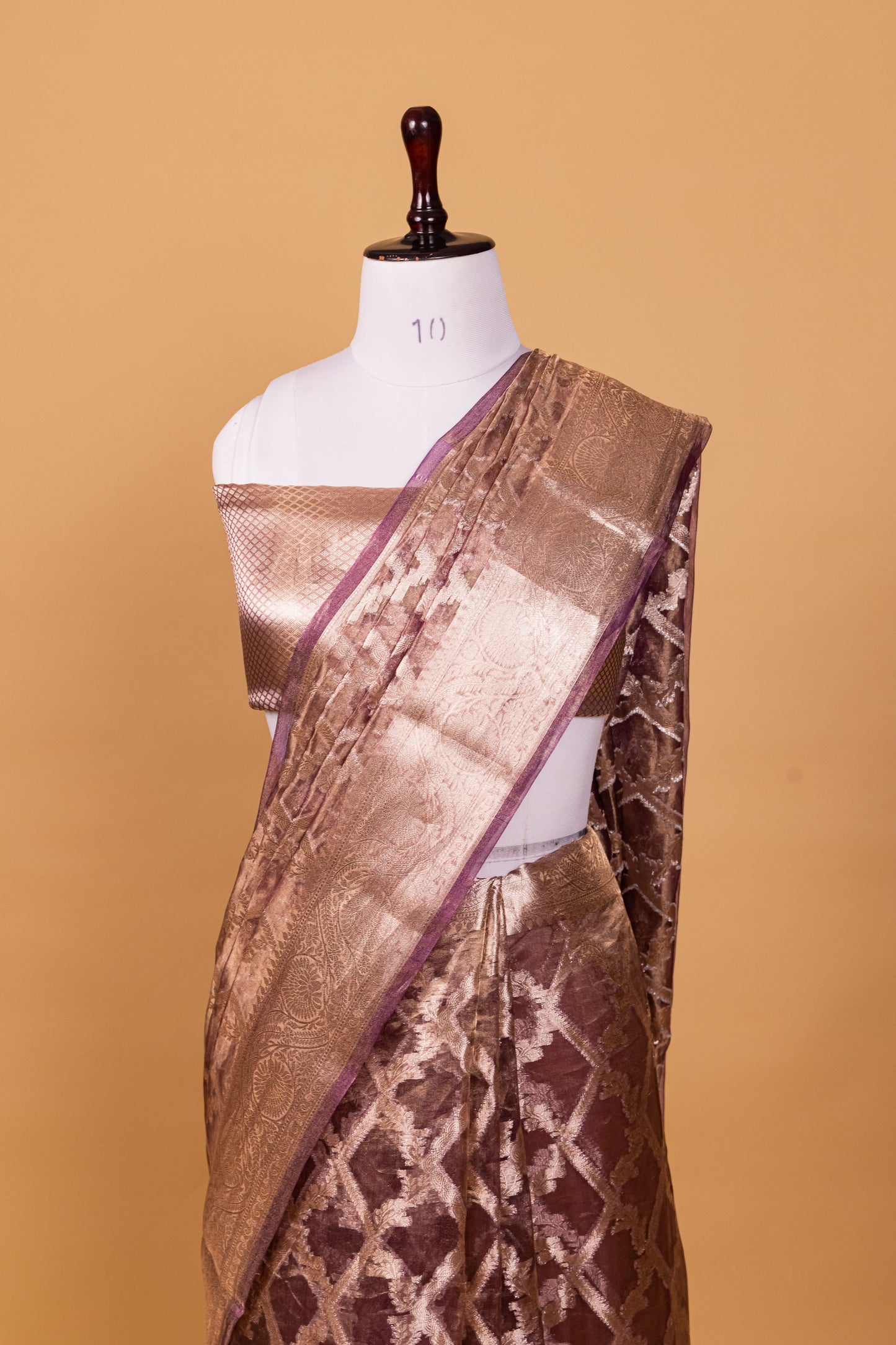 Purple Tissue Pure Silk Dyed Sare